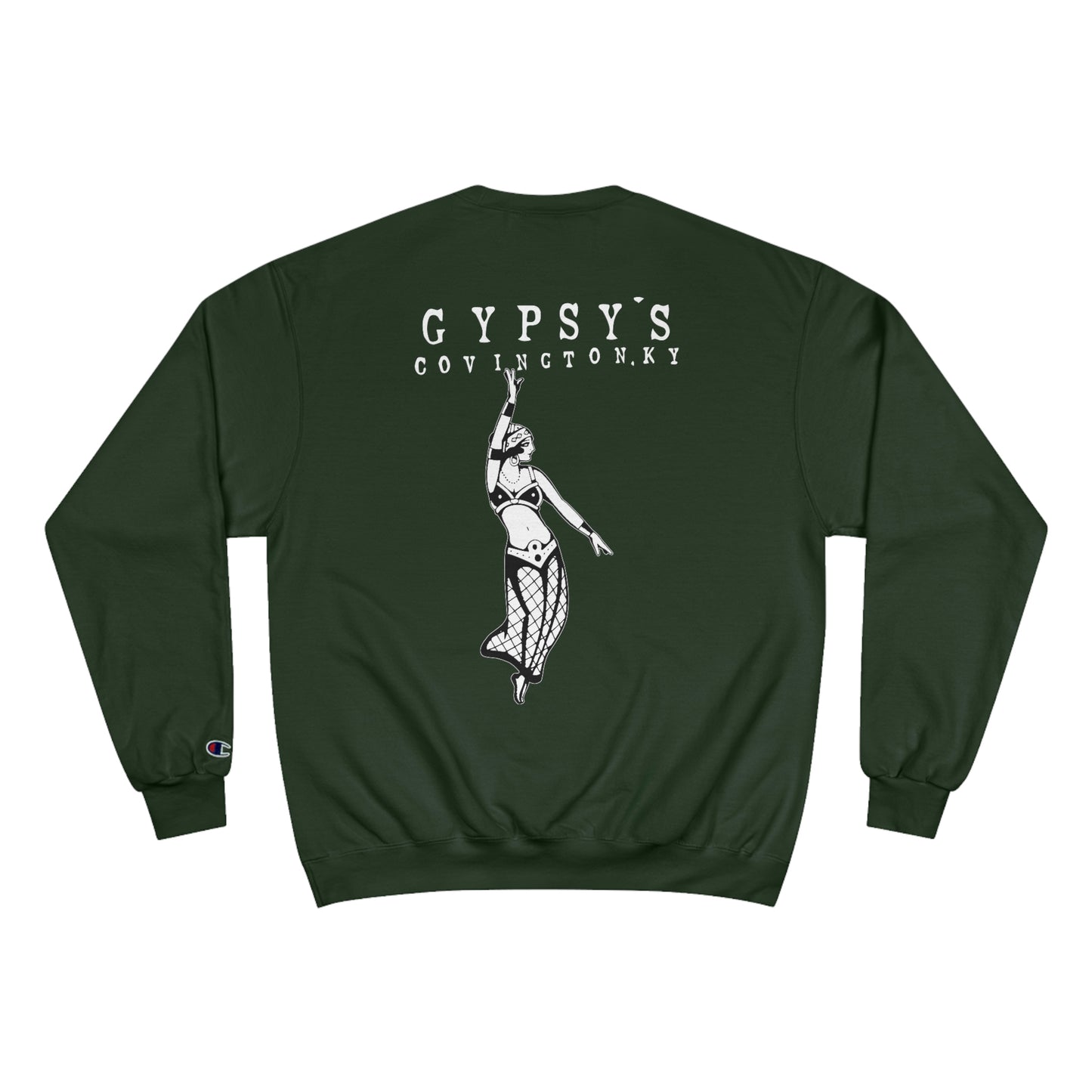 Unisex Champion Crewneck Sweatshirt | Gypsy's Dancing Gypsy Lady (by @tylerabnertattoo)