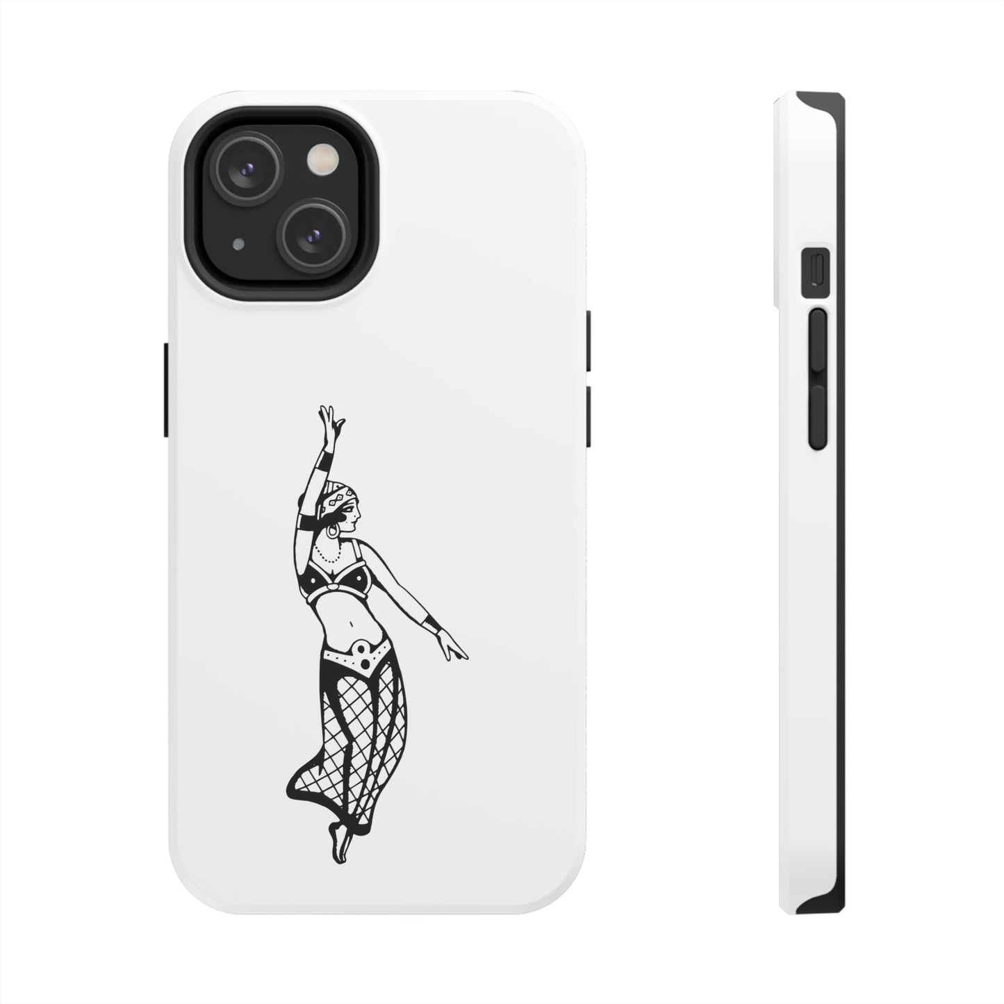 White Tough Phone Cases | Gypsy's Dancing Gypsy Lady (by @tylerabnertattoo)