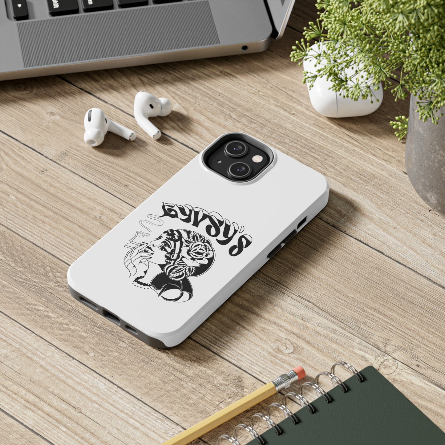 White Tough Phone Cases | Gypsy's Double Gypsy Lady (by @ohbhave)