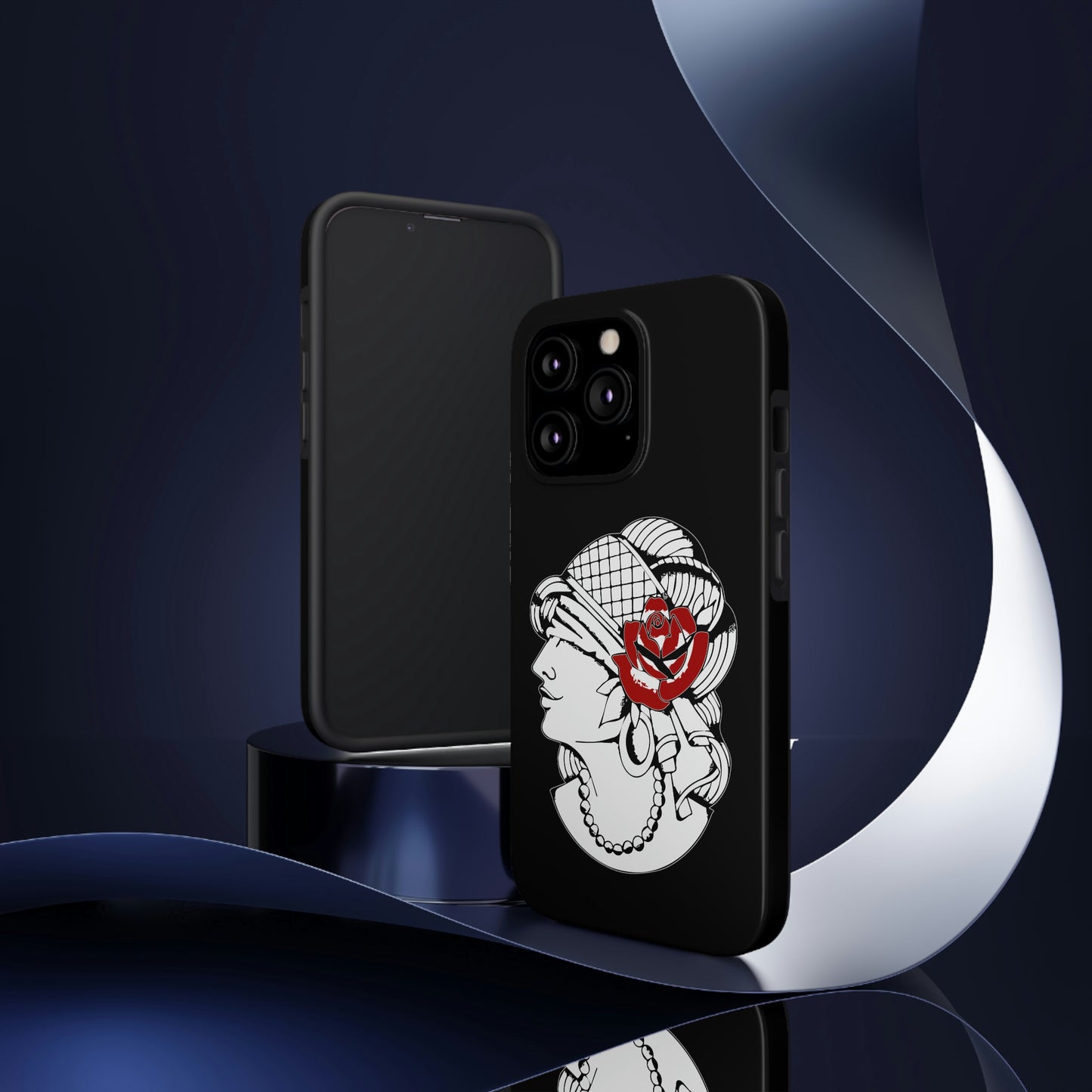 Black Tough Phone Cases | Gypsy's Red Rose Gypsy Lady (by @ryseart)