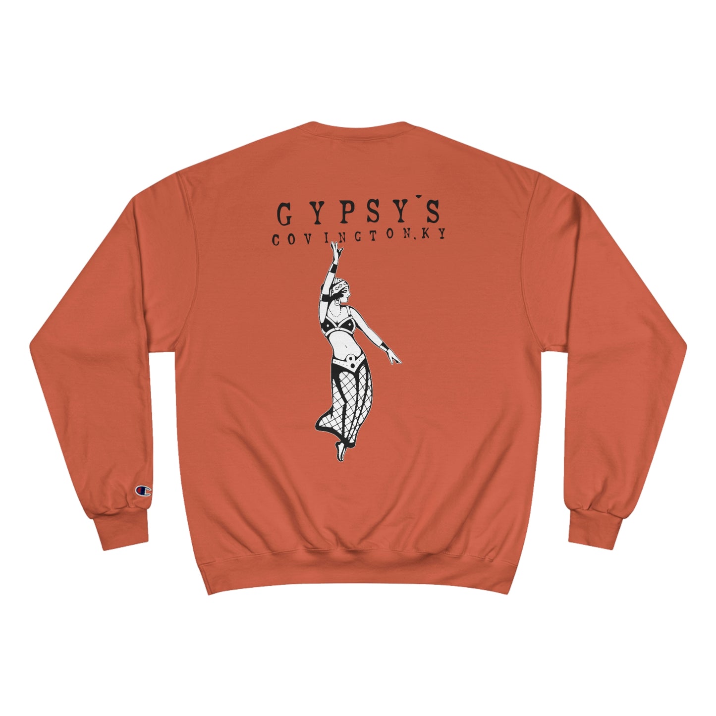 Unisex Champion Crewneck Sweatshirt | Gypsy's Dancing Gypsy Lady (by @tylerabnertattoo)