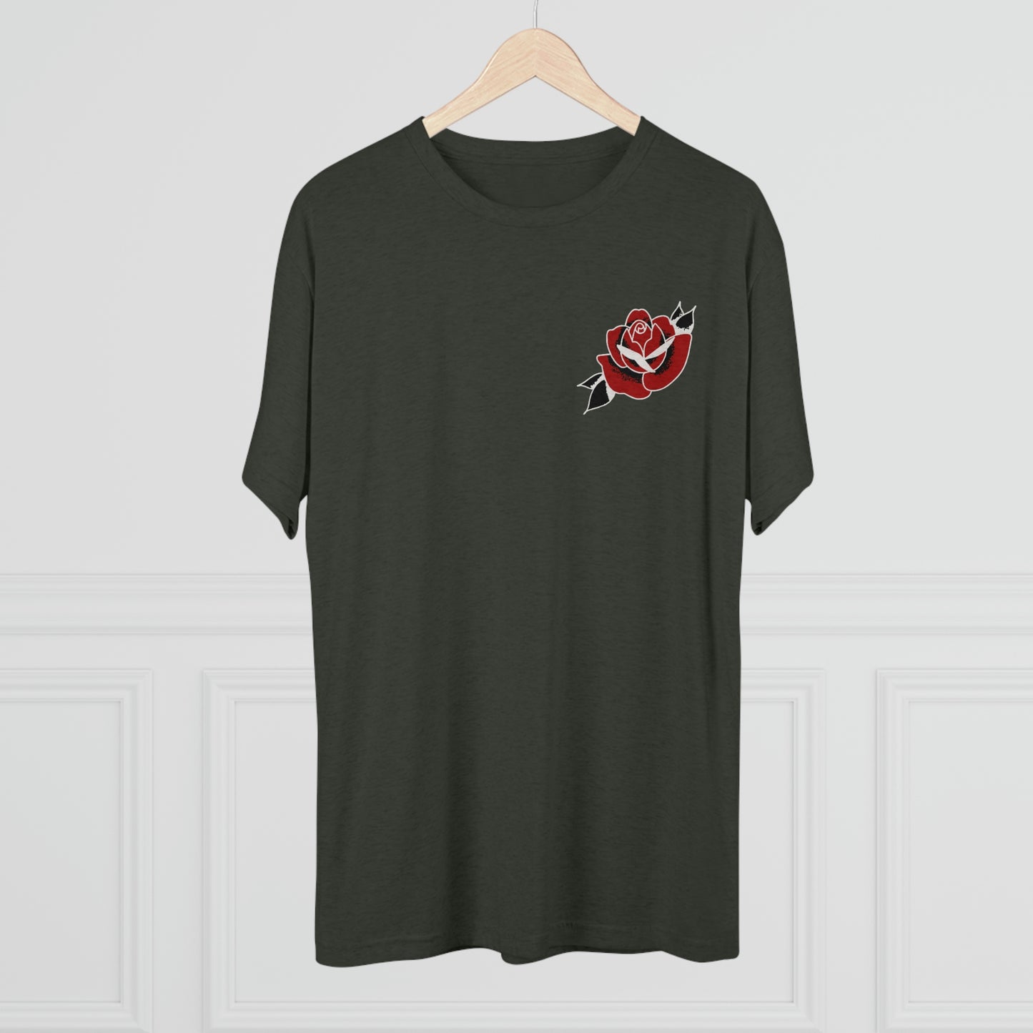 Unisex Tri-Blend Crew Tee | Gypsy's Red Rose Gypsy Lady (by @ryseart)