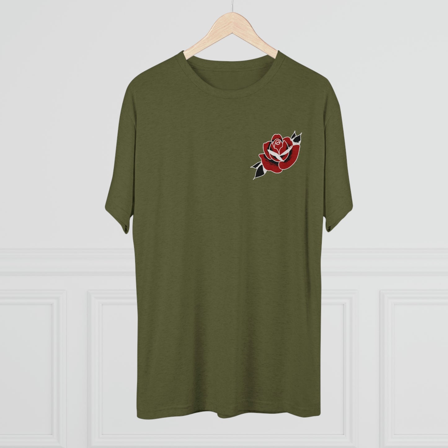 Unisex Tri-Blend Crew Tee | Gypsy's Red Rose Gypsy Lady (by @ryseart)