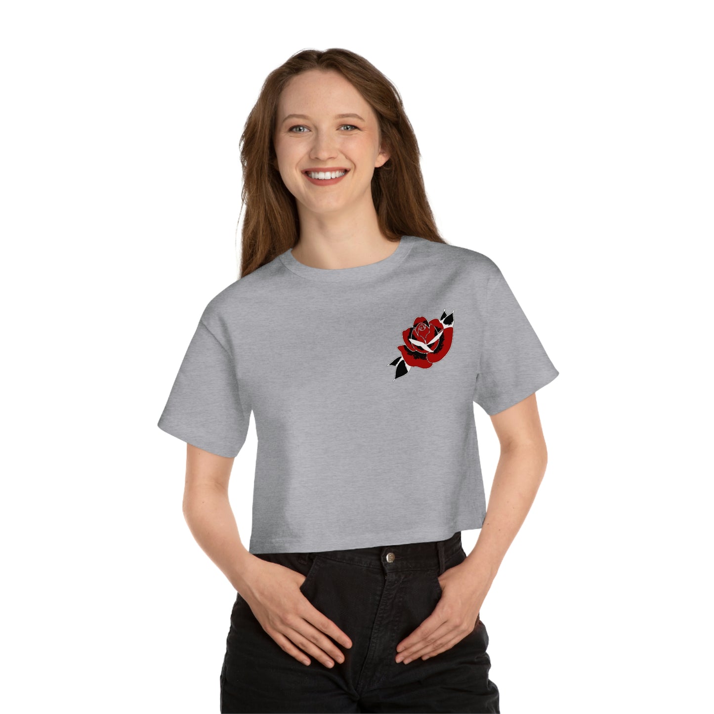 Champion Heritage Crop Top Tee | Gypsy's Red Rose Gypsy Lady (by @ryseart)