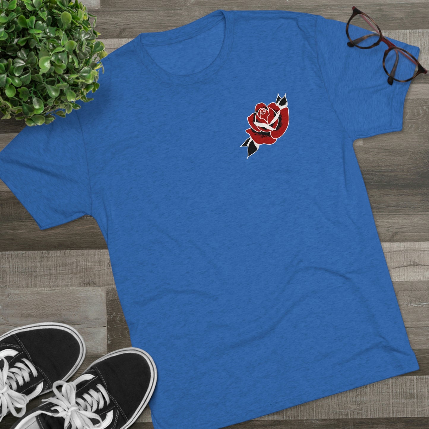 Unisex Tri-Blend Crew Tee | Gypsy's Red Rose Gypsy Lady (by @ryseart)