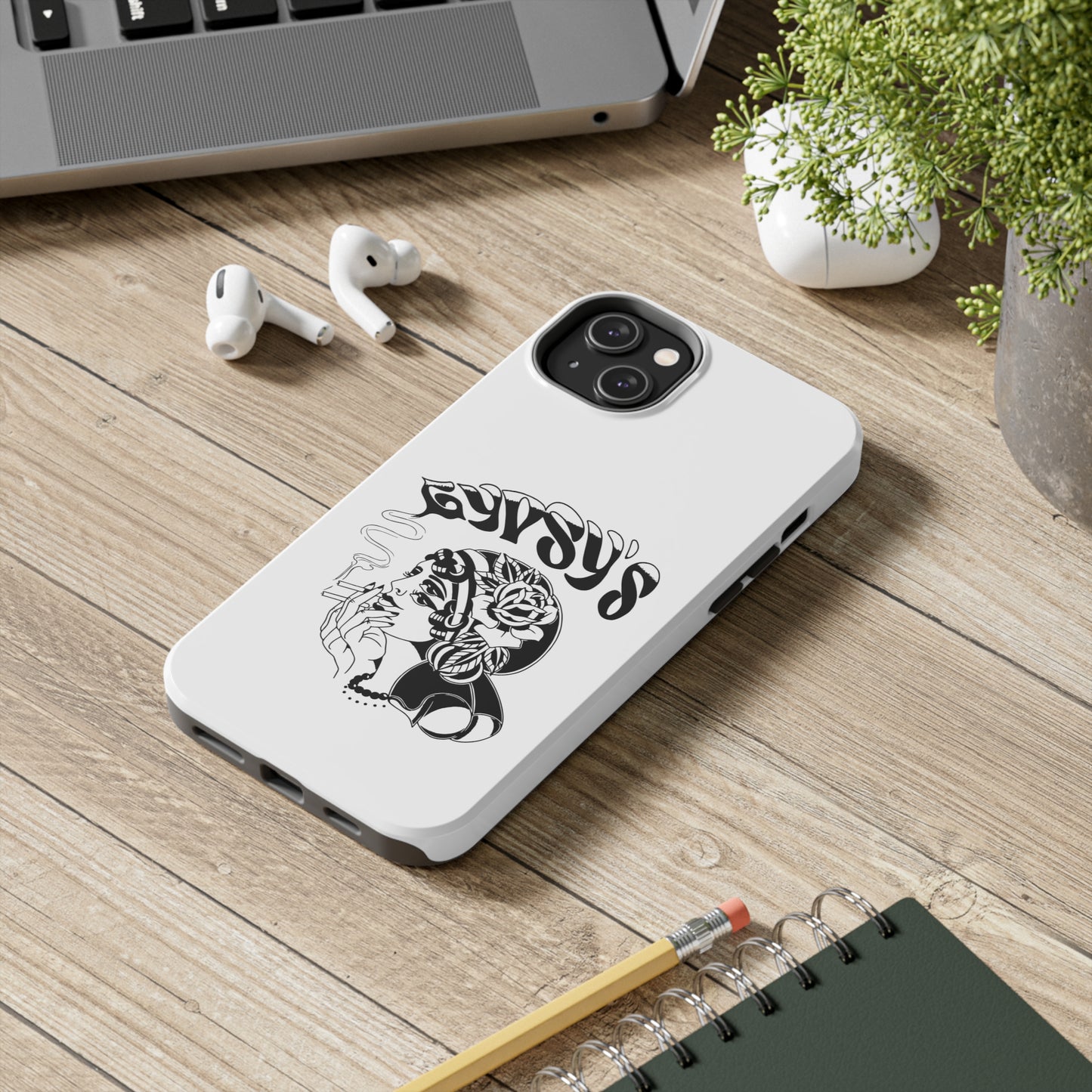 White Tough Phone Cases | Gypsy's Double Gypsy Lady (by @ohbhave)