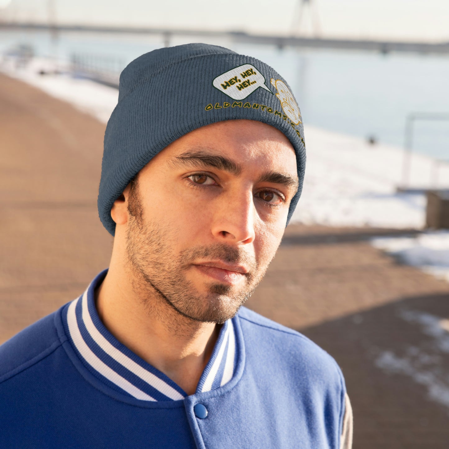 Old Man Tom's "Hey!" Knit Beanie