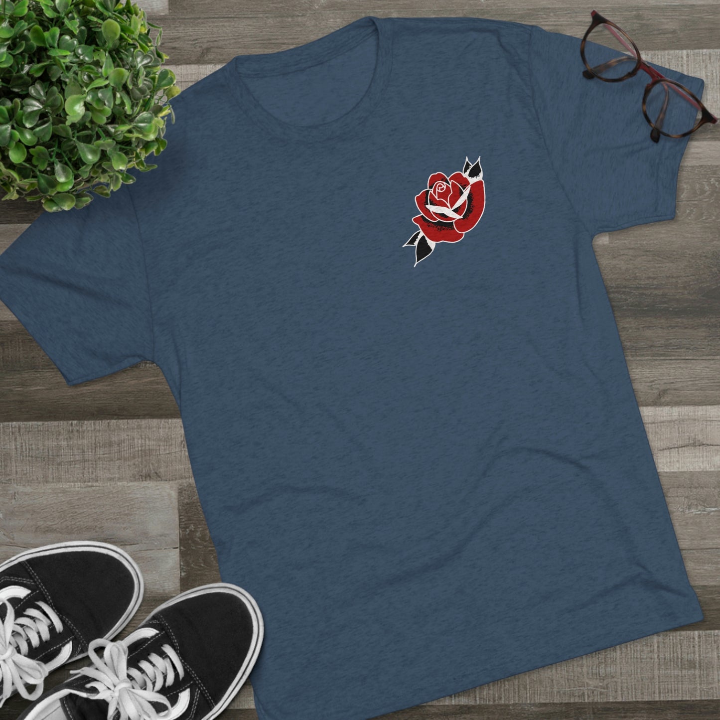 Unisex Tri-Blend Crew Tee | Gypsy's Red Rose Gypsy Lady (by @ryseart)