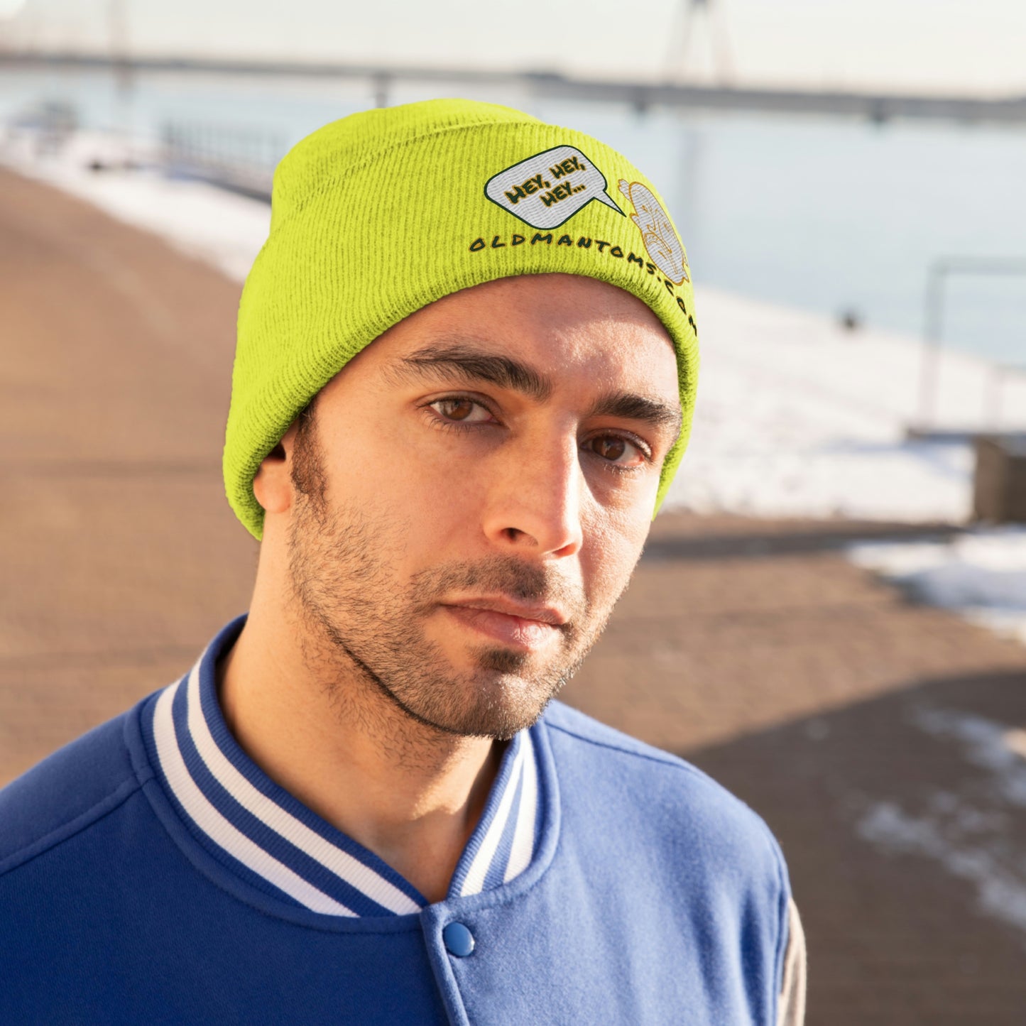 Old Man Tom's "Hey!" Knit Beanie