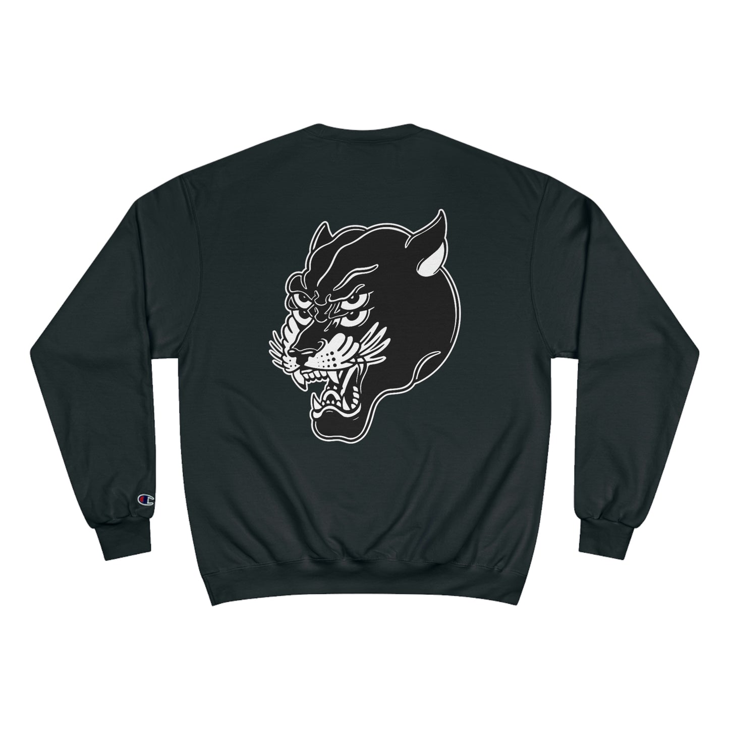 Unisex Champion Eco Crewneck Sweatshirt | Mothers Tattoo Double Panther Logo by Brendan Houston (IG: @ohbhave)