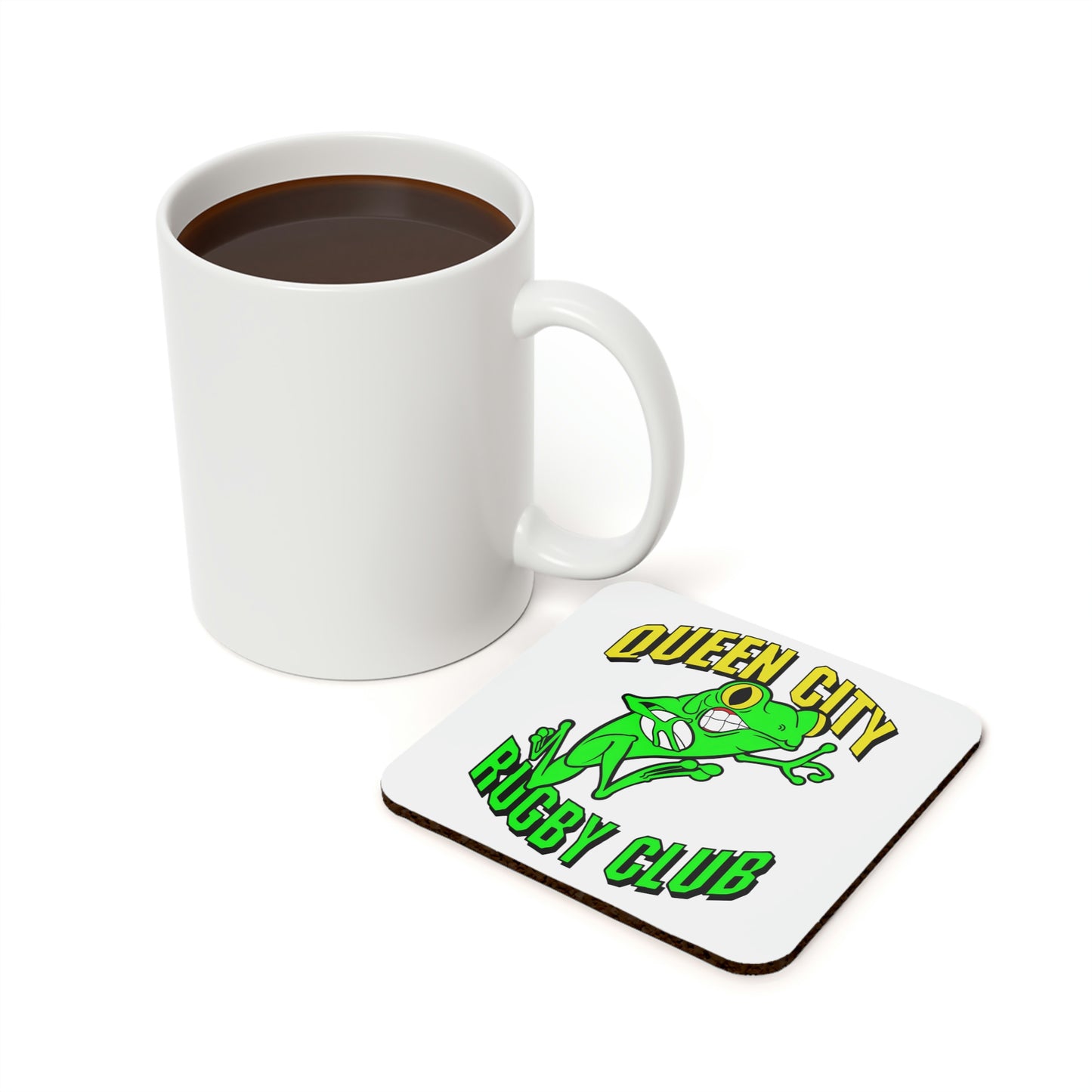 Cork Back Coaster (Circle or Square) | QCRFC Frogs Logo