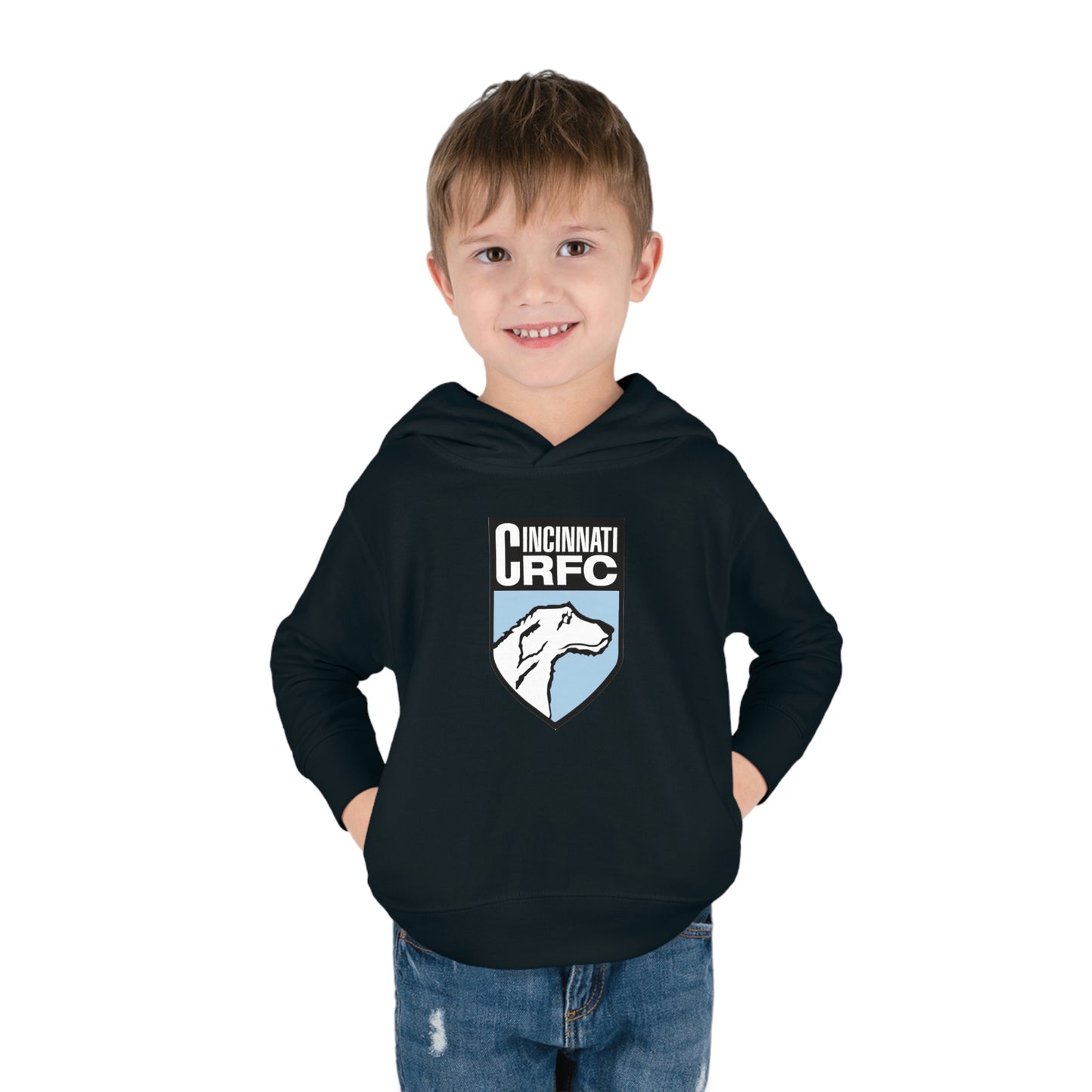Toddler Pullover Fleece Hoodie | CRFC Wolfhounds Blue Crest