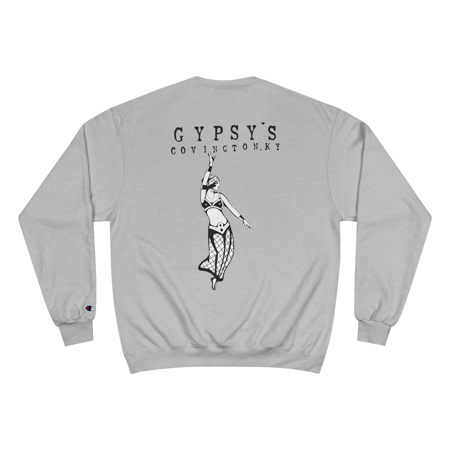 Unisex Champion Crewneck Sweatshirt | Gypsy's Dancing Gypsy Lady (by @tylerabnertattoo)