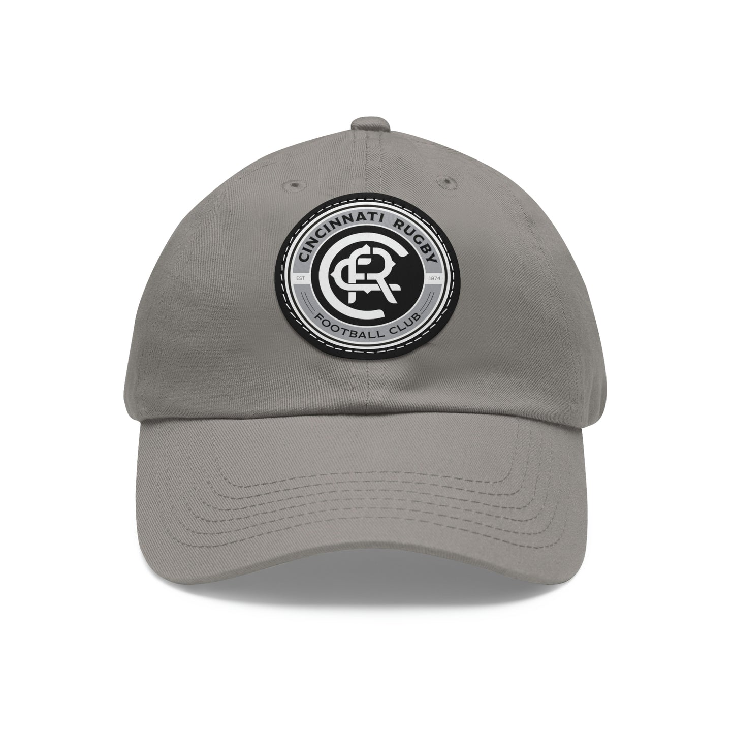 Dad Hat with Leather Patch (Round)