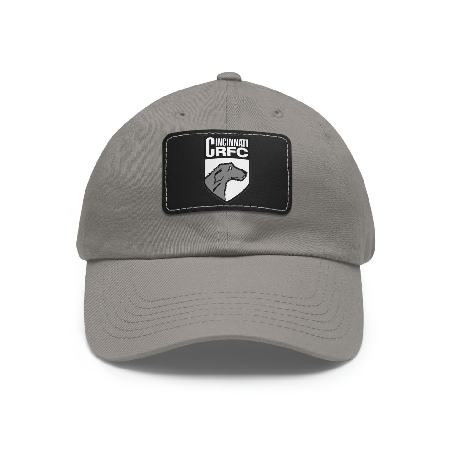 Dad Hat with Rectangle Leather Patch | CRFC Wolfhounds White Crest