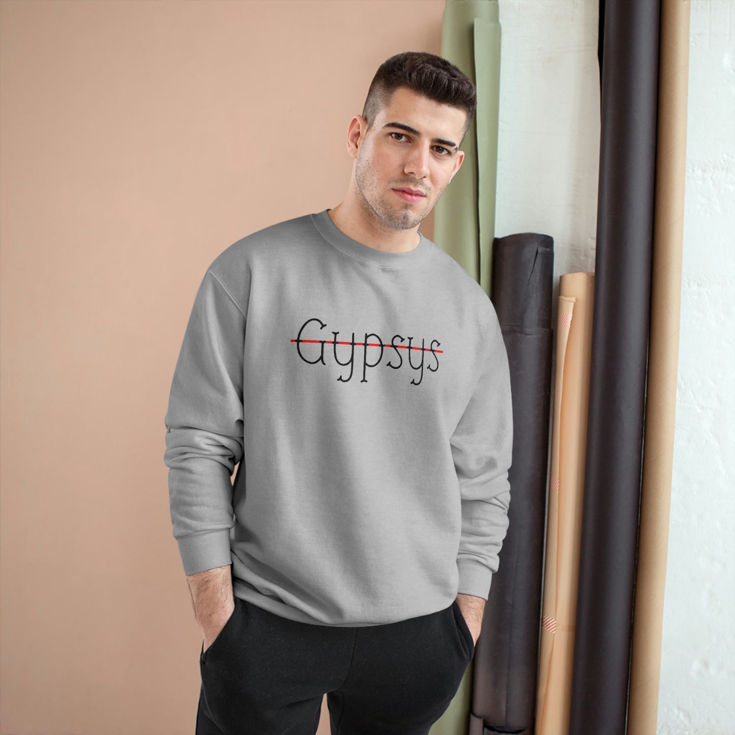Unisex Champion Crewneck Sweatshirt | Gypsy's Red Rose Gypsy Lady (by @ryseart)