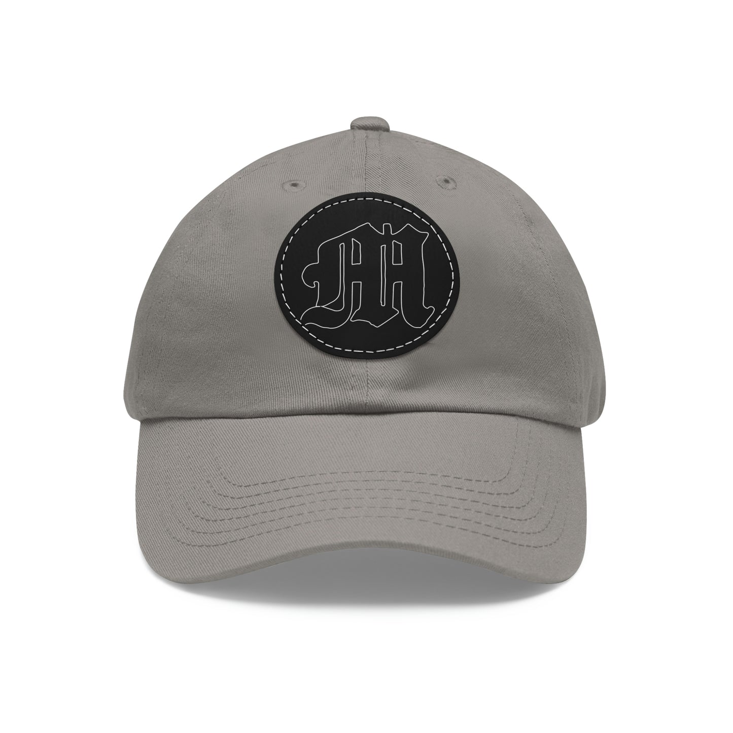 Dad Hat with Leather Round Patch | Mothers Tattoo M Logo