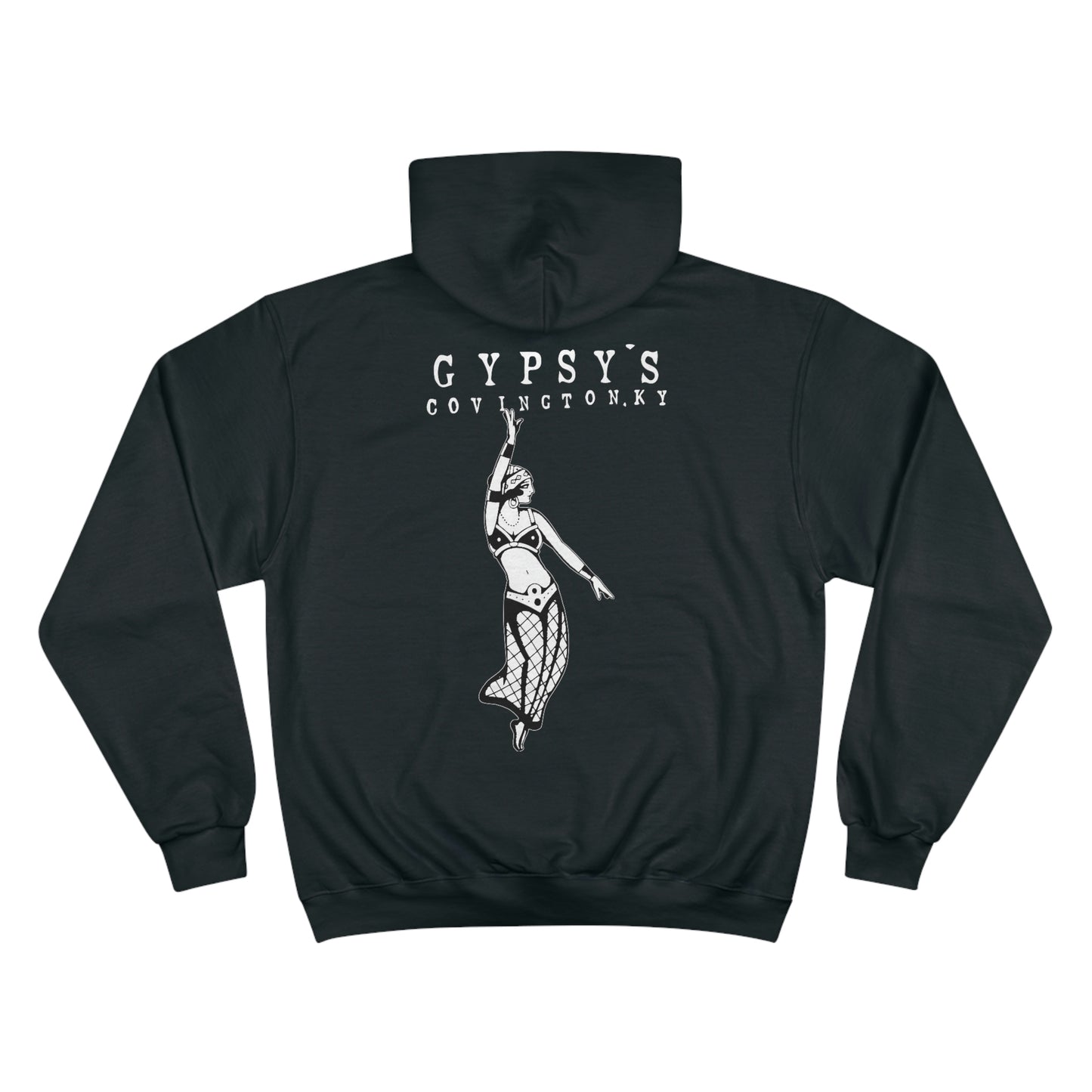 Unisex Champion Hoodie | Gypsy's Dancing Gypsy Lady (by @tylerabnertattoo)