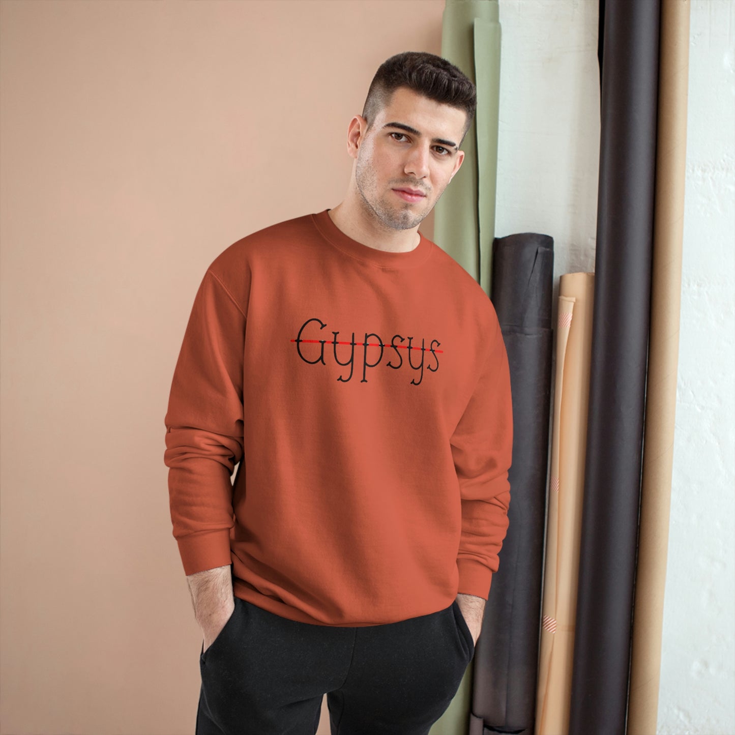 Unisex Champion Crewneck Sweatshirt | Gypsy's Red Rose Gypsy Lady (by @ryseart)