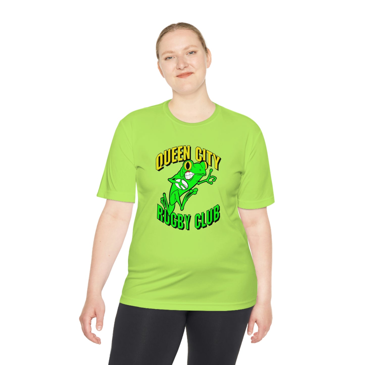 Unisex Moisture Wicking Tee | QCRFC Frogs Logo