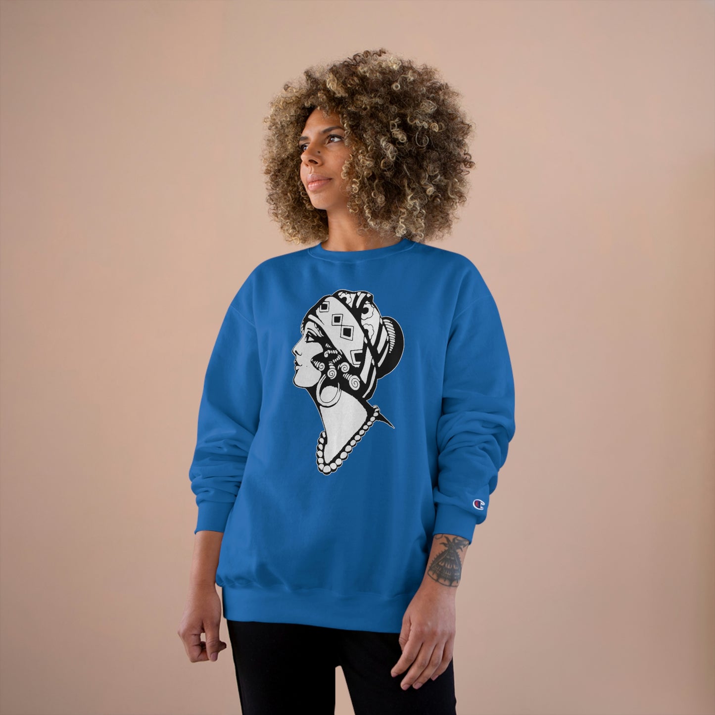 Unisex Champion Crewneck Sweatshirt | Gypsy's Dancing Gypsy Lady (by @tylerabnertattoo)