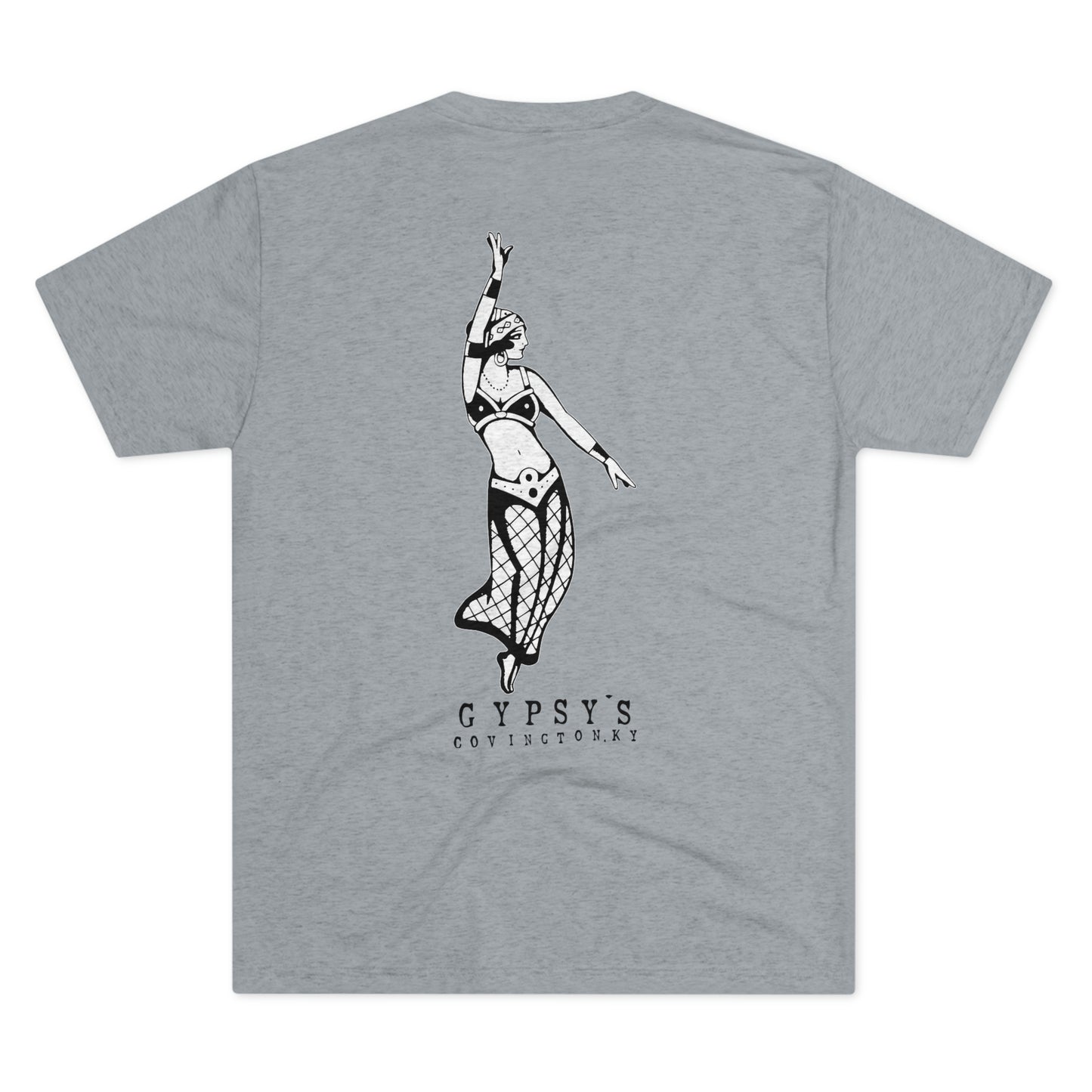 Unisex Tri-Blend Crew Tee | Gypsy's Dancing Gypsy Lady (by @tylerabnertattoo)