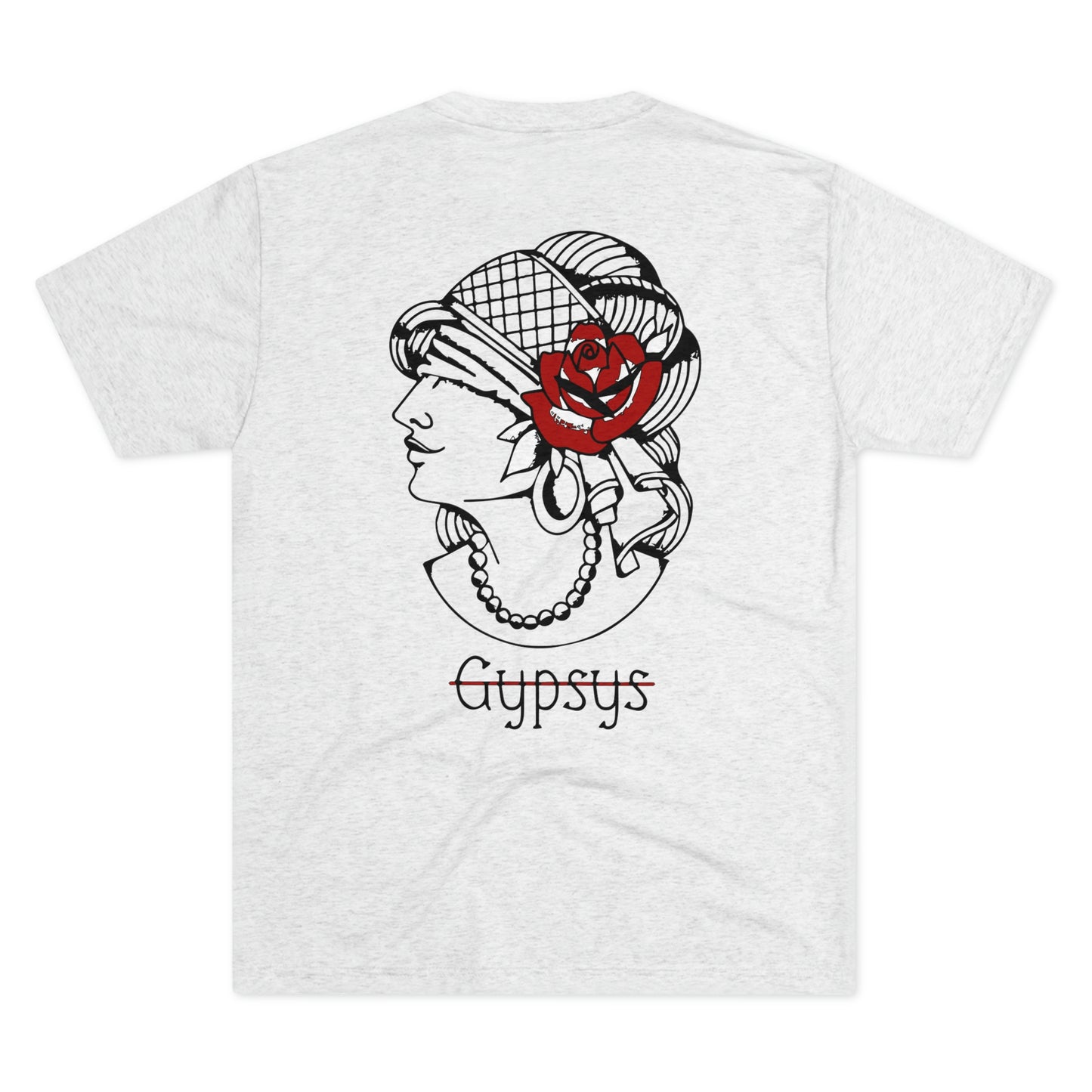 Unisex Tri-Blend Crew Tee | Gypsy's Red Rose Gypsy Lady (by @ryseart)