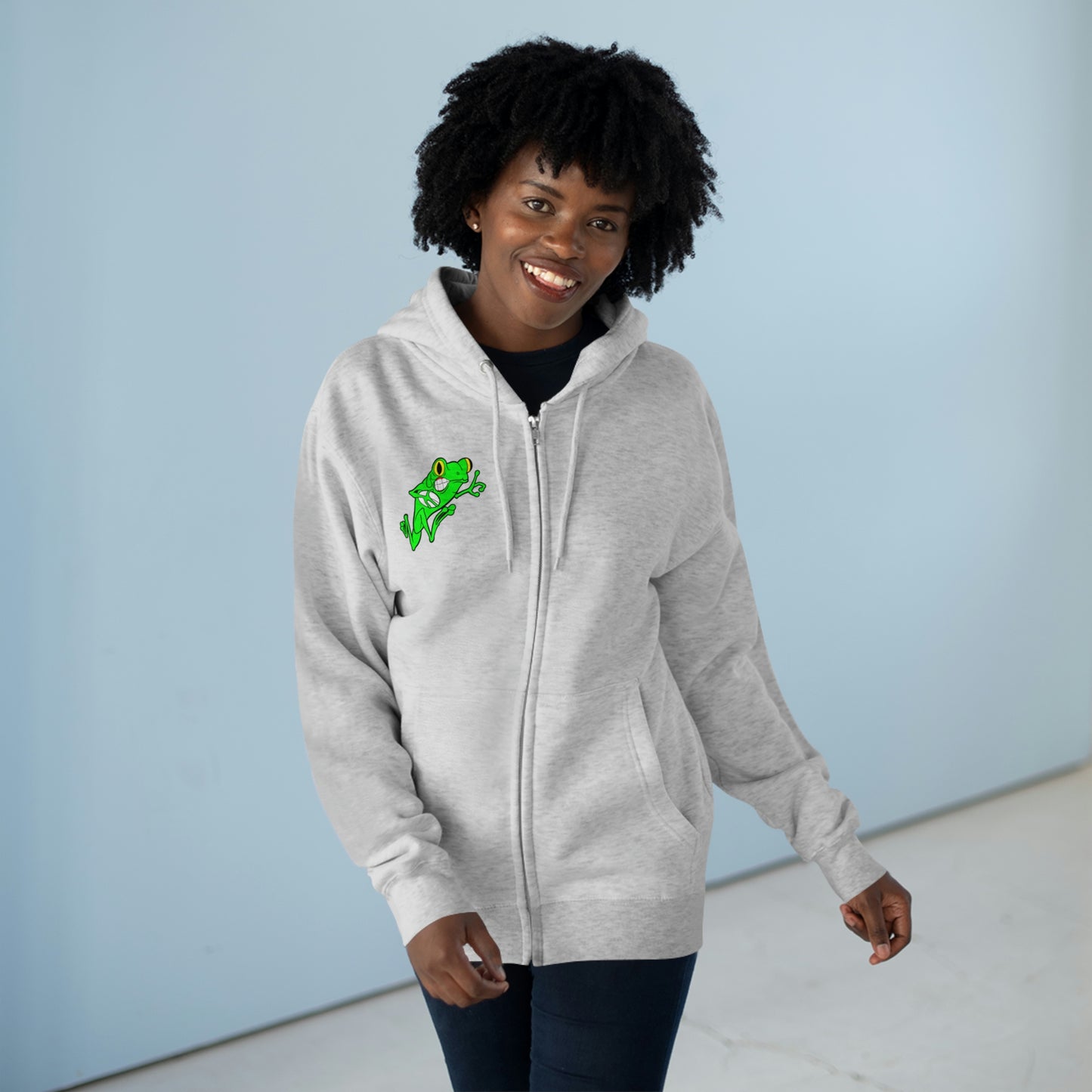Unisex Premium Full Zip Hoodie | QCRFC Frogs Logo