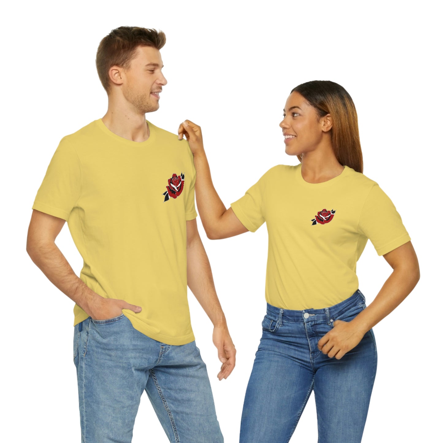 Unisex Jersey Short Sleeve Tee | Gypsy's Red Rose Gypsy Lady (by @ryseart)