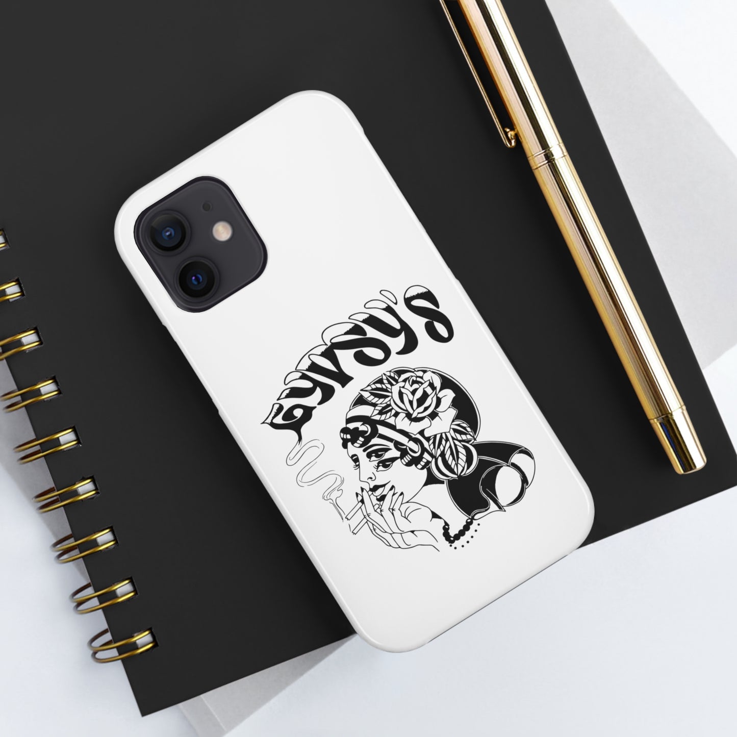 White Tough Phone Cases | Gypsy's Double Gypsy Lady (by @ohbhave)