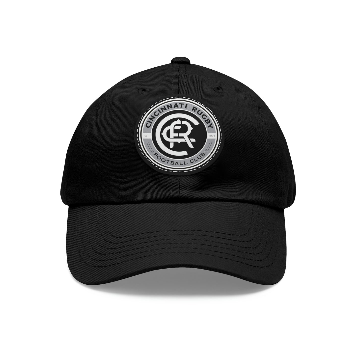 Dad Hat with Leather Patch (Round)