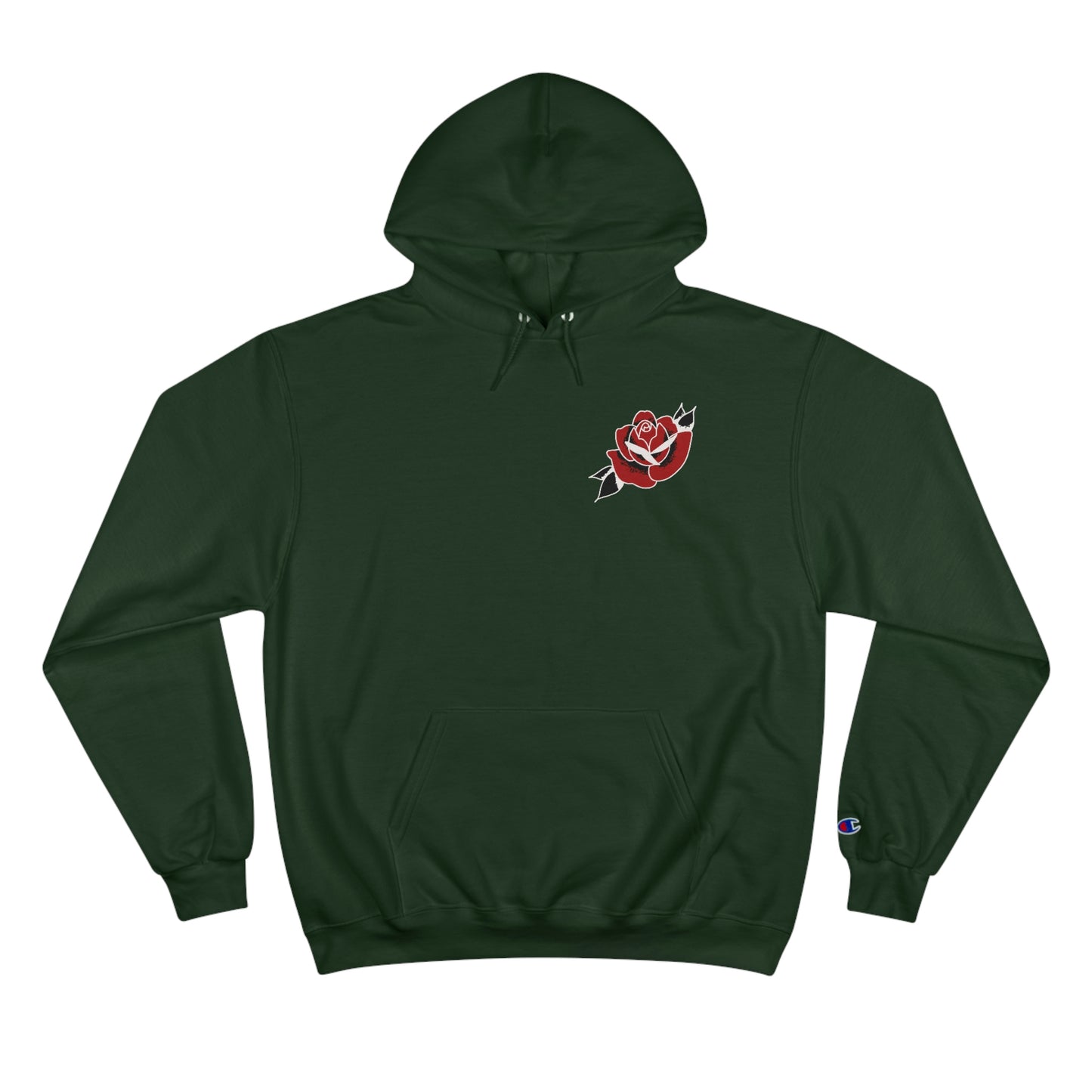 Unisex Champion Hoodie | Gypsy's Red Rose Gypsy Lady (by @ryseart)