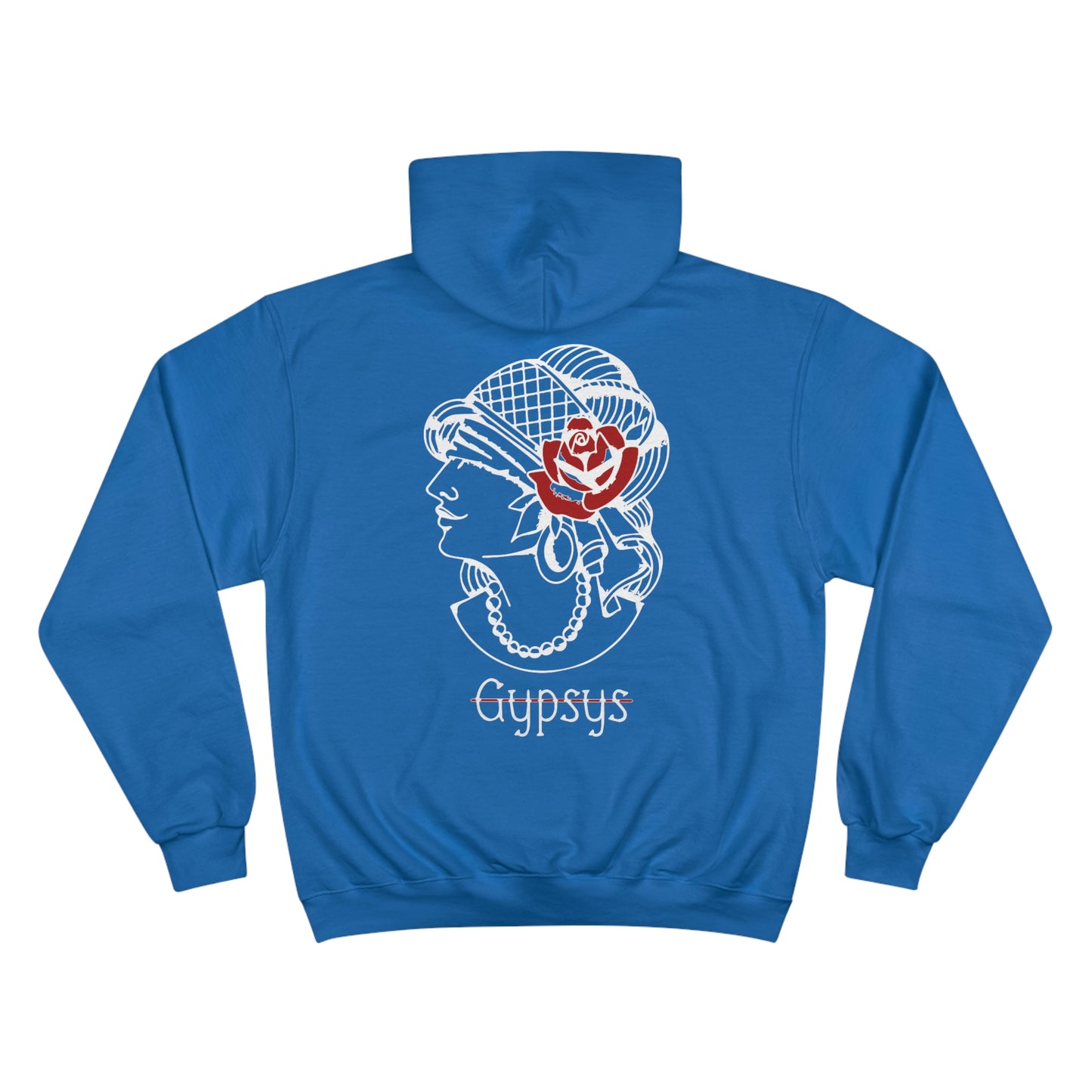 Unisex Champion Hoodie | Gypsy's Red Rose Gypsy Lady (by @ryseart)