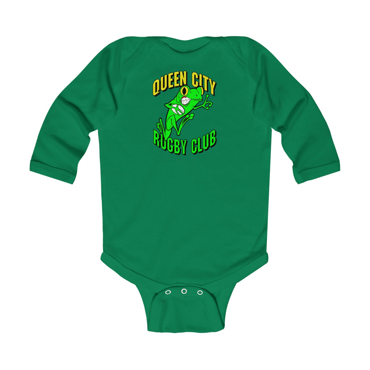 Infant Long Sleeve Onesie | QCRFC Frogs Logo