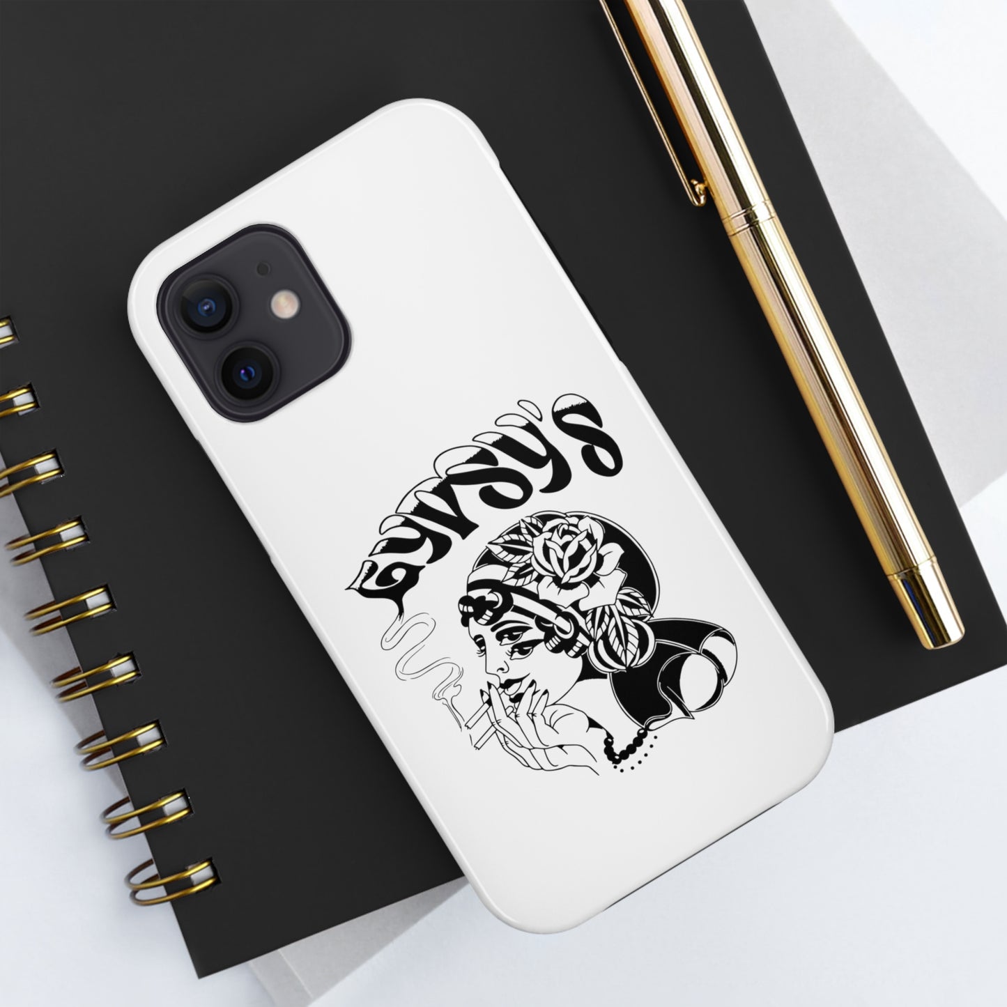White Tough Phone Cases | Gypsy's Double Gypsy Lady (by @ohbhave)