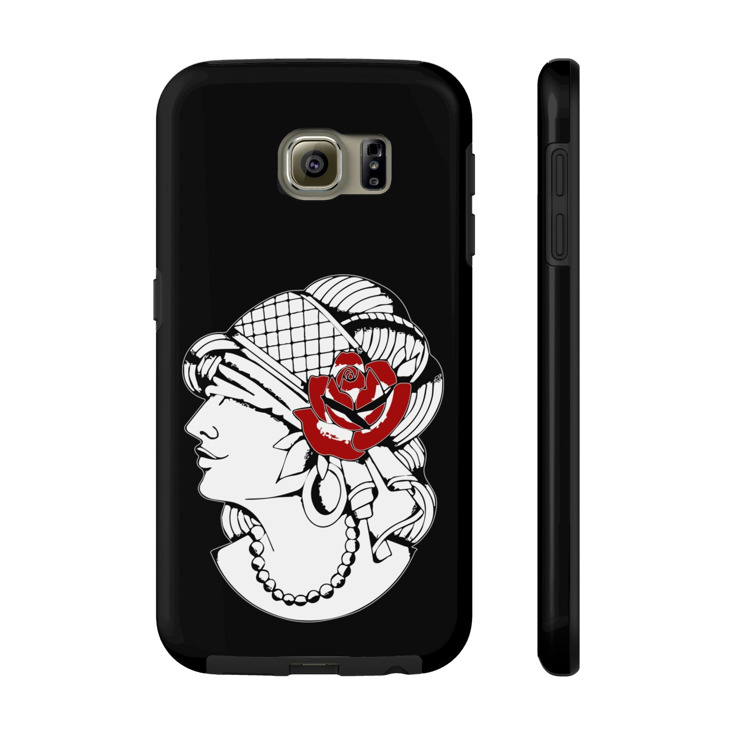 Black Tough Phone Cases | Gypsy's Red Rose Gypsy Lady (by @ryseart)