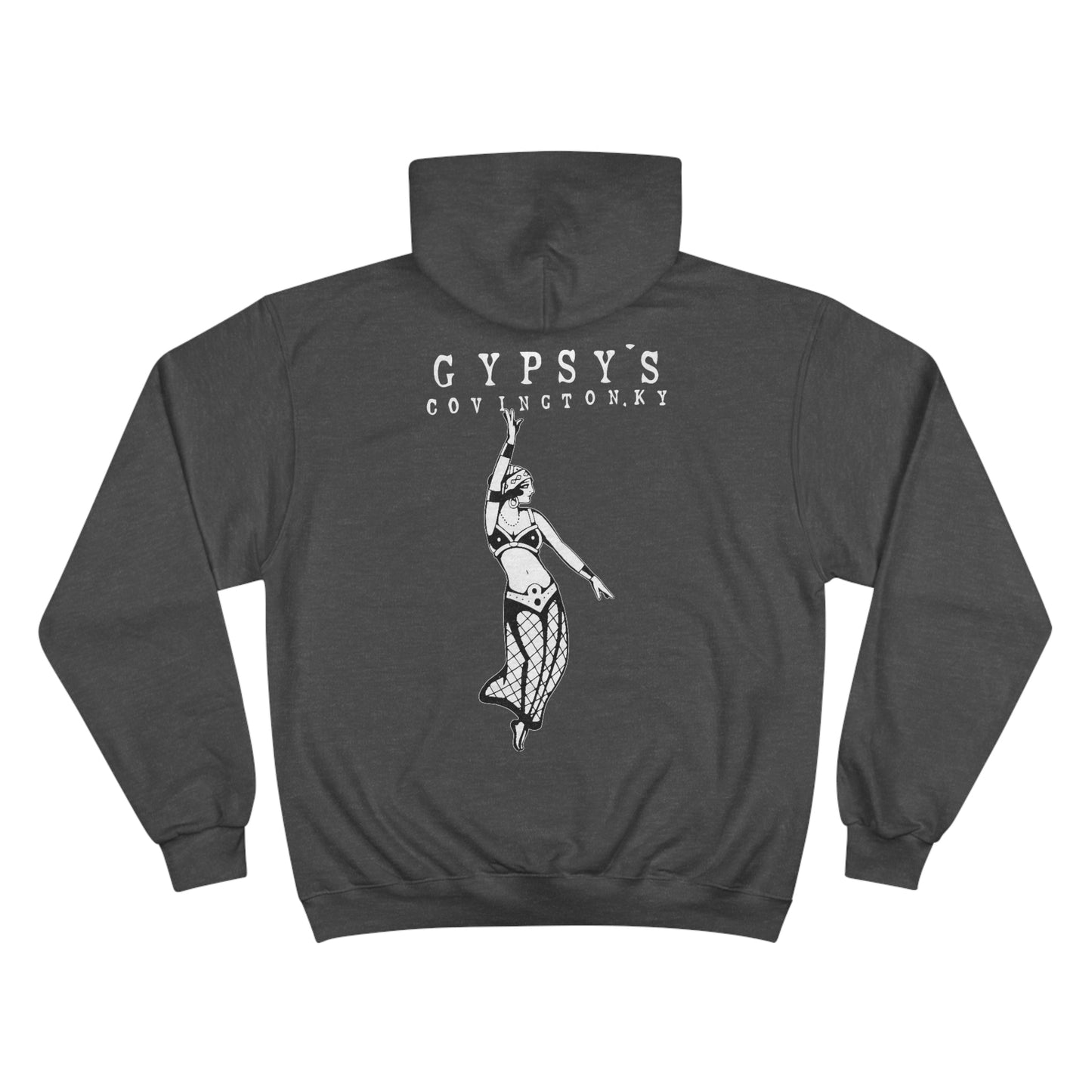Unisex Champion Hoodie | Gypsy's Dancing Gypsy Lady (by @tylerabnertattoo)