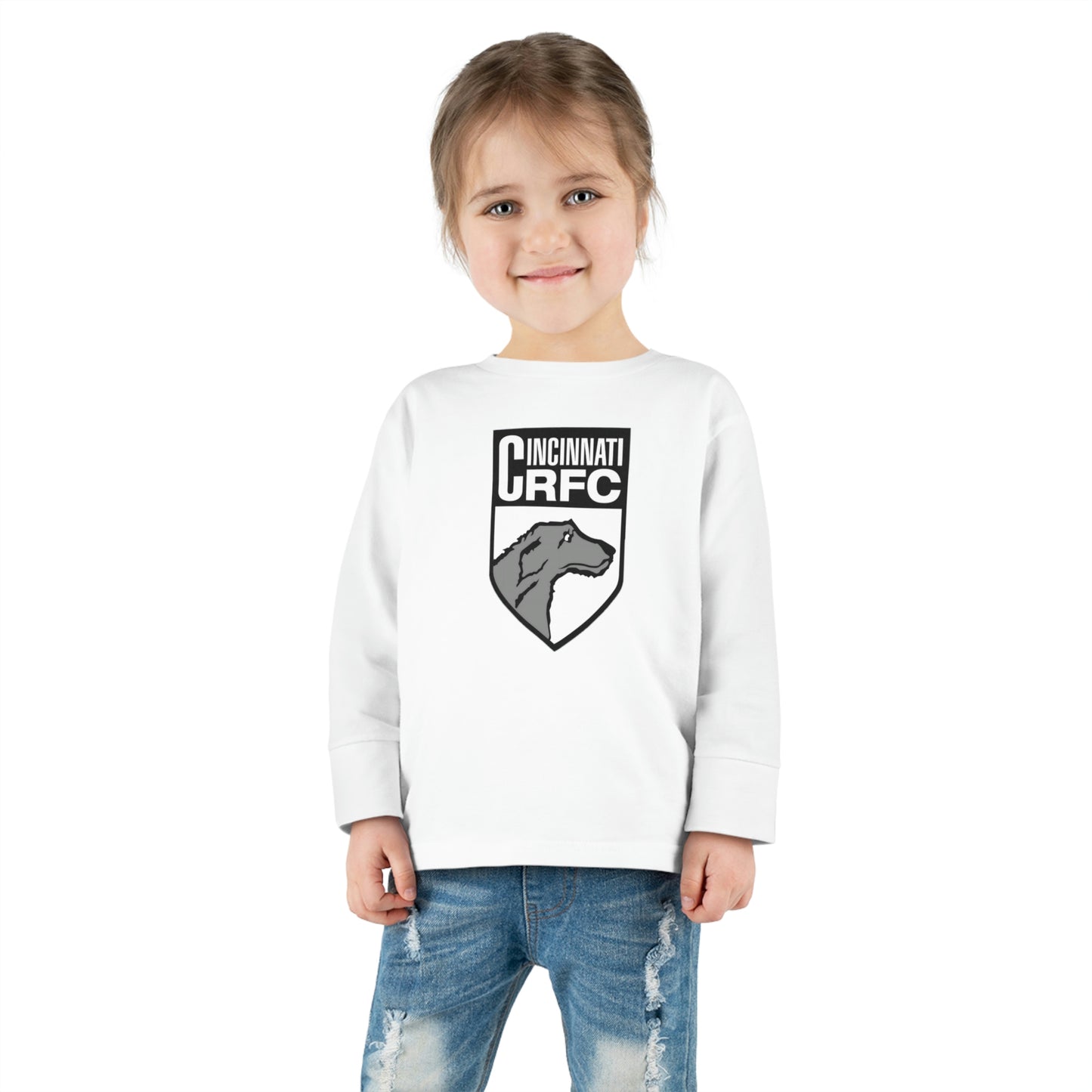Toddler Long Sleeve Shirt | CRFC Wolfhounds White Crest