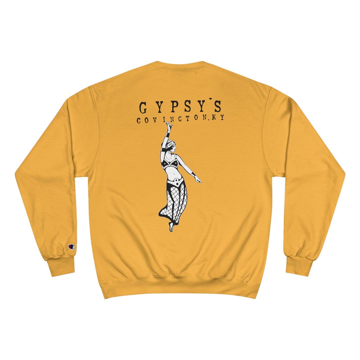 Unisex Champion Crewneck Sweatshirt | Gypsy's Dancing Gypsy Lady (by @tylerabnertattoo)
