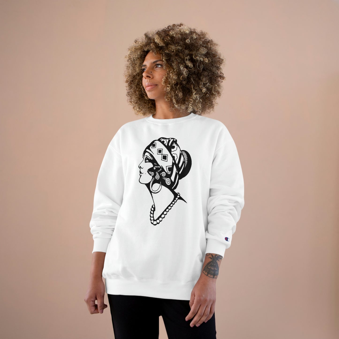Unisex Champion Crewneck Sweatshirt | Gypsy's Dancing Gypsy Lady (by @tylerabnertattoo)