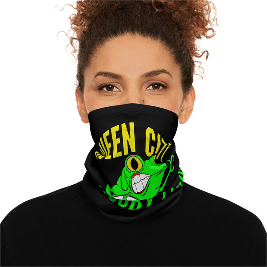 Black Gaiter With Drawstring | QCRFC Frogs Logo