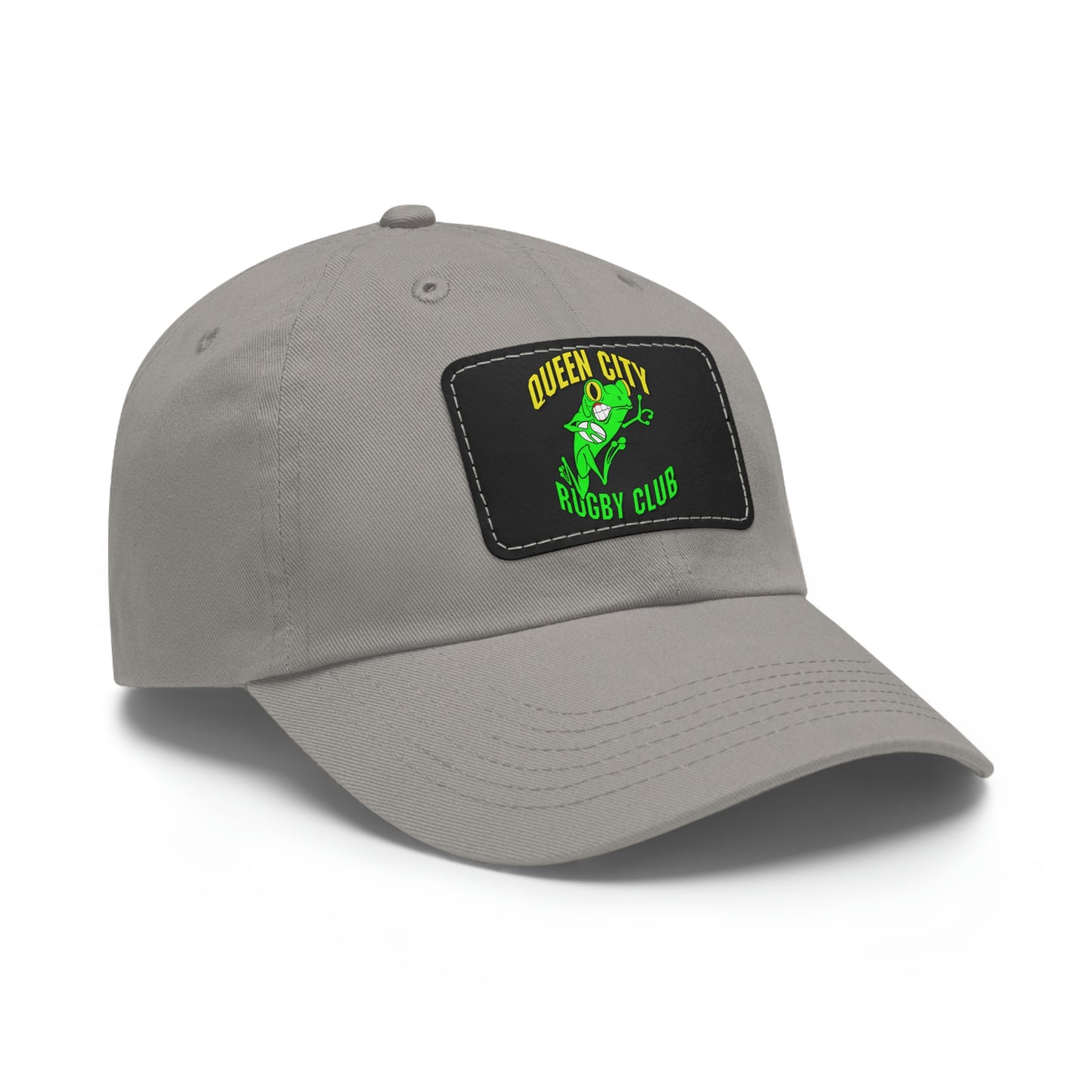 Dad Hat w/ Rectangle Leather Patch | QCRFC Frogs Logo