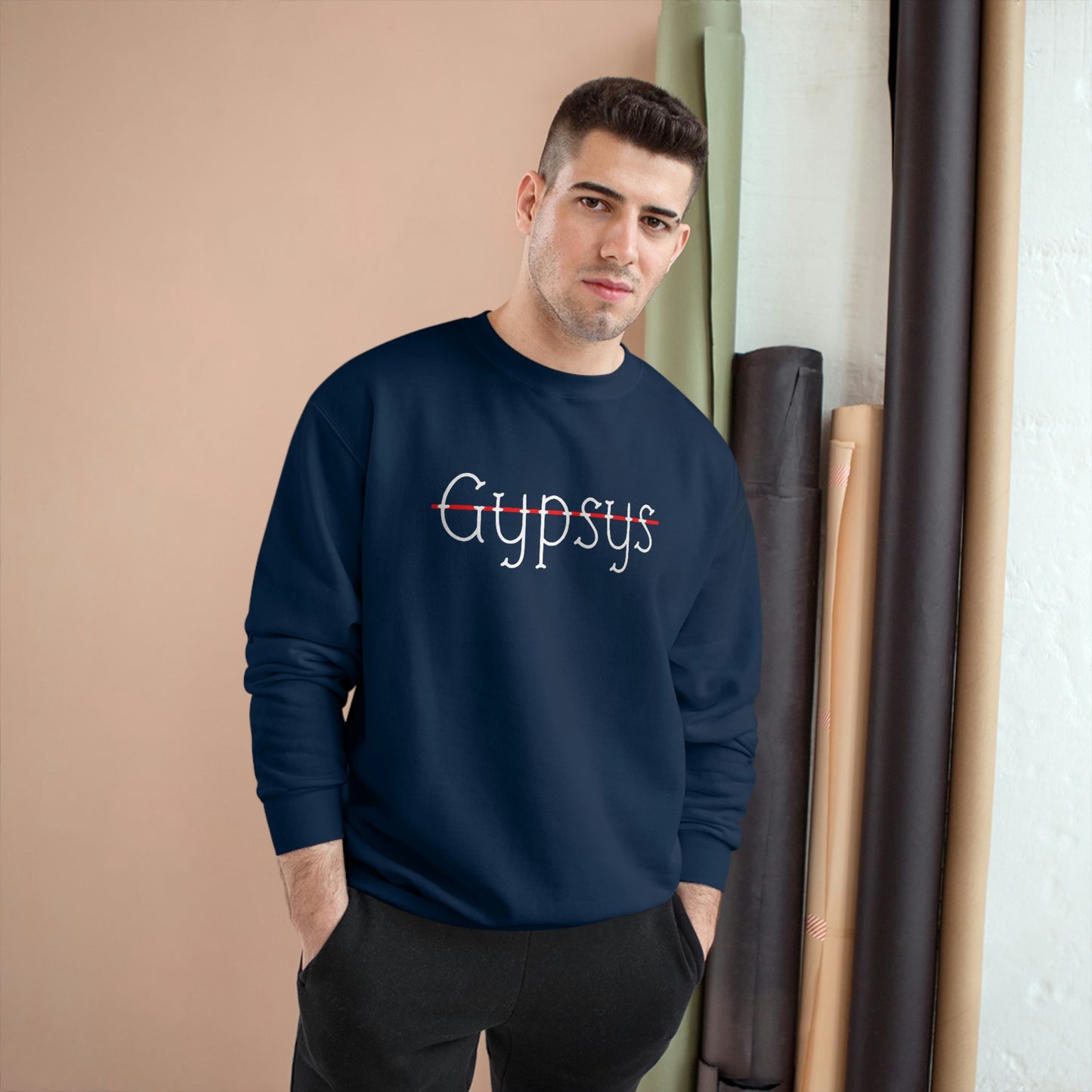 Unisex Champion Crewneck Sweatshirt | Gypsy's Red Rose Gypsy Lady (by @ryseart)