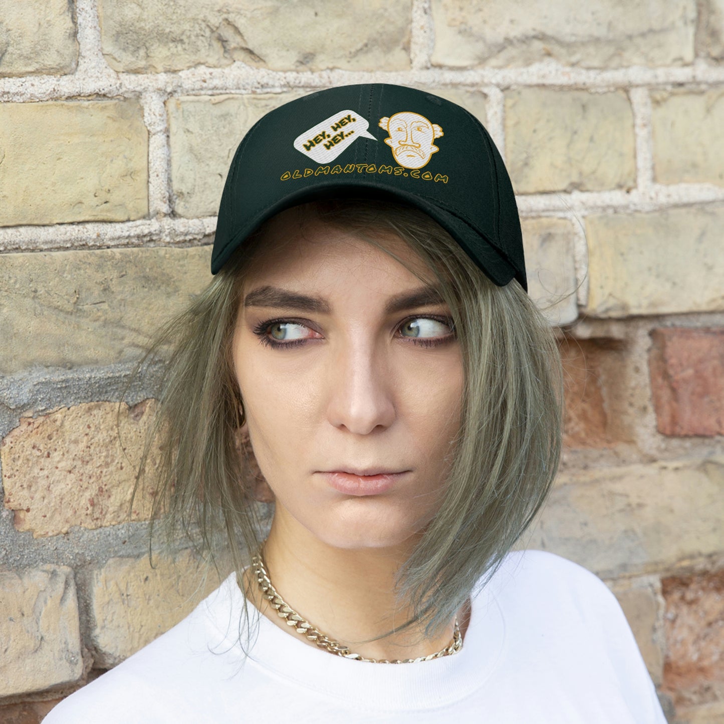 Old Man Tom's "Hey!" Unisex Twill Hat