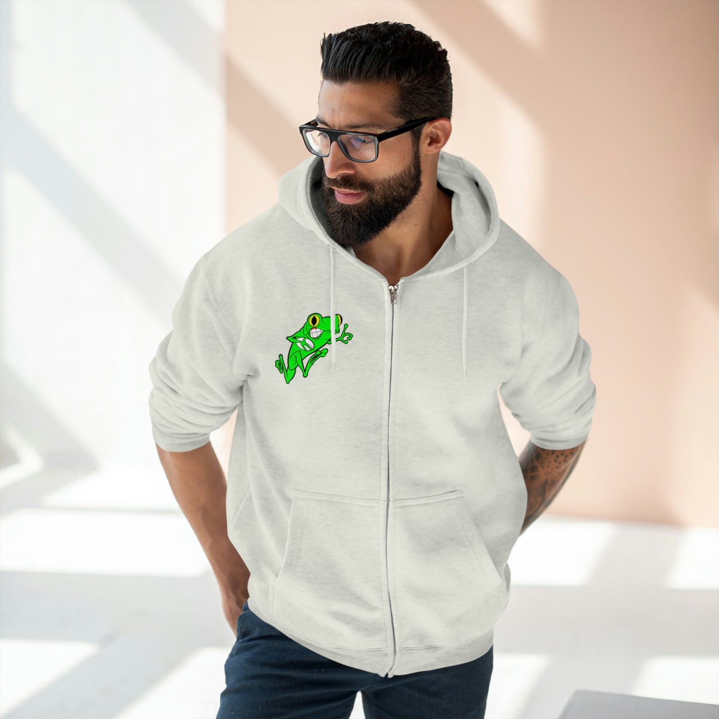 Unisex Premium Full Zip Hoodie | QCRFC Frogs Logo