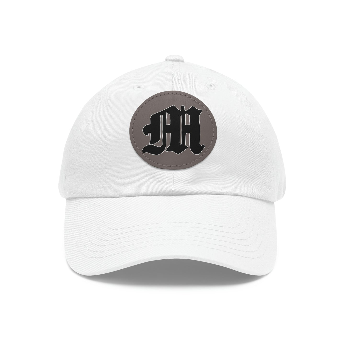 Dad Hat with Leather Round Patch | Mothers Tattoo M Logo