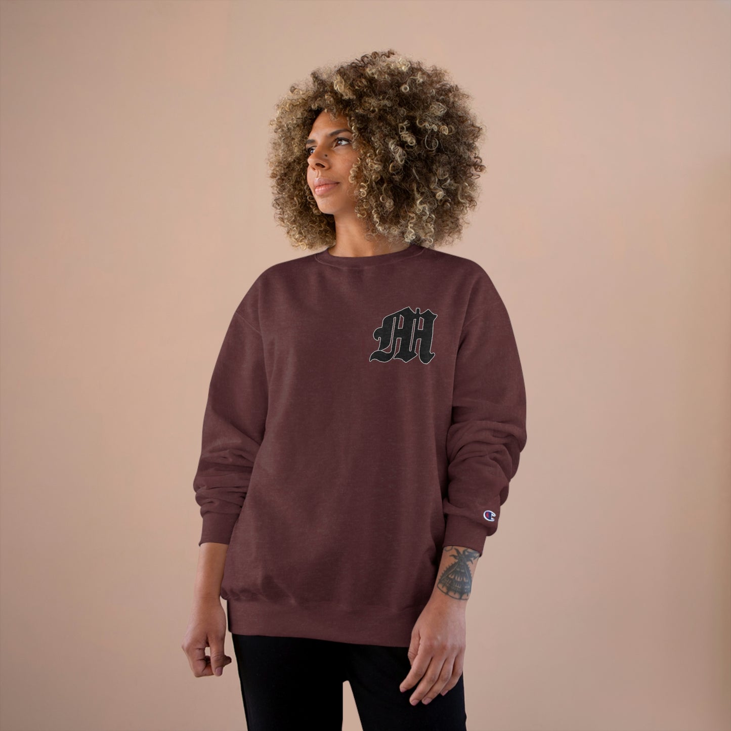 Unisex Champion Eco Crewneck Sweatshirt | Mothers Tattoo Double Panther Logo by Brendan Houston (IG: @ohbhave)