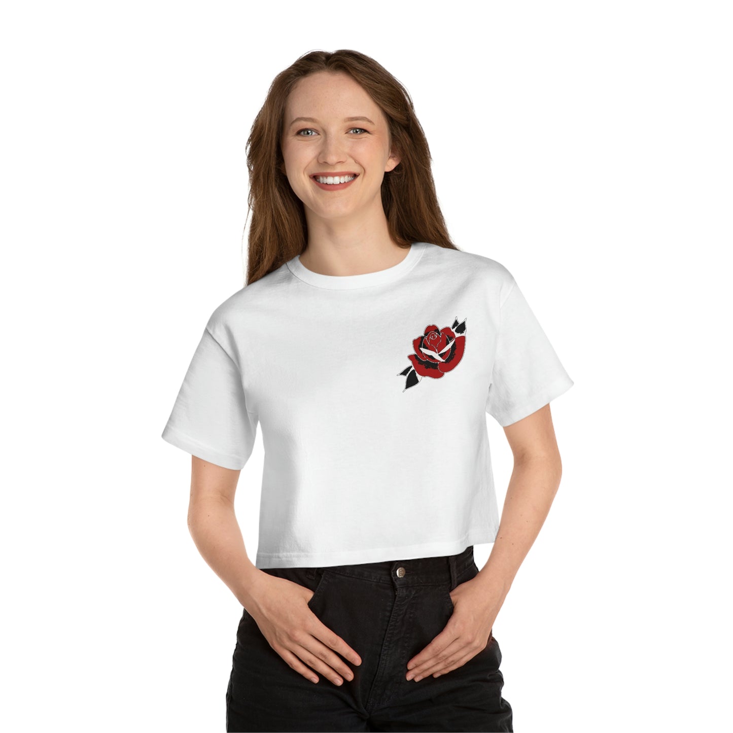 Champion Heritage Crop Top Tee | Gypsy's Red Rose Gypsy Lady (by @ryseart)