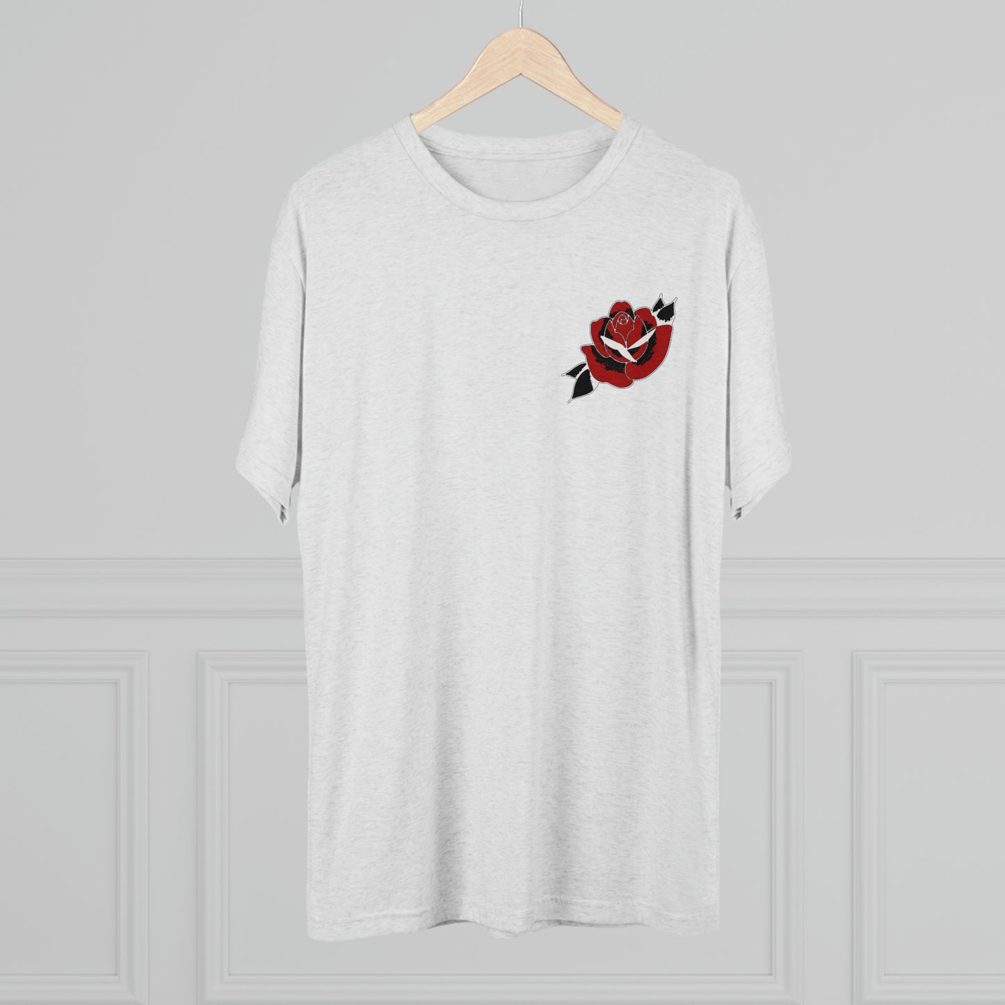 Unisex Tri-Blend Crew Tee | Gypsy's Red Rose Gypsy Lady (by @ryseart)