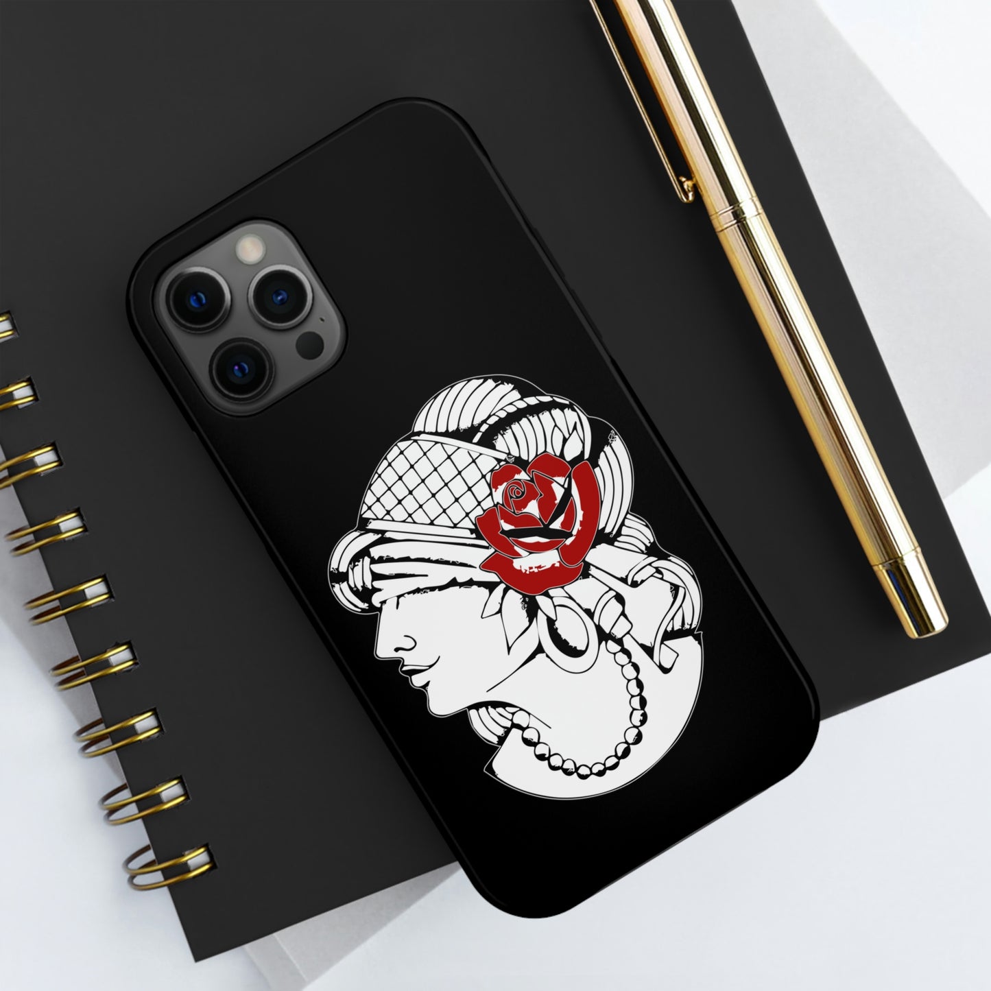Black Tough Phone Cases | Gypsy's Red Rose Gypsy Lady (by @ryseart)